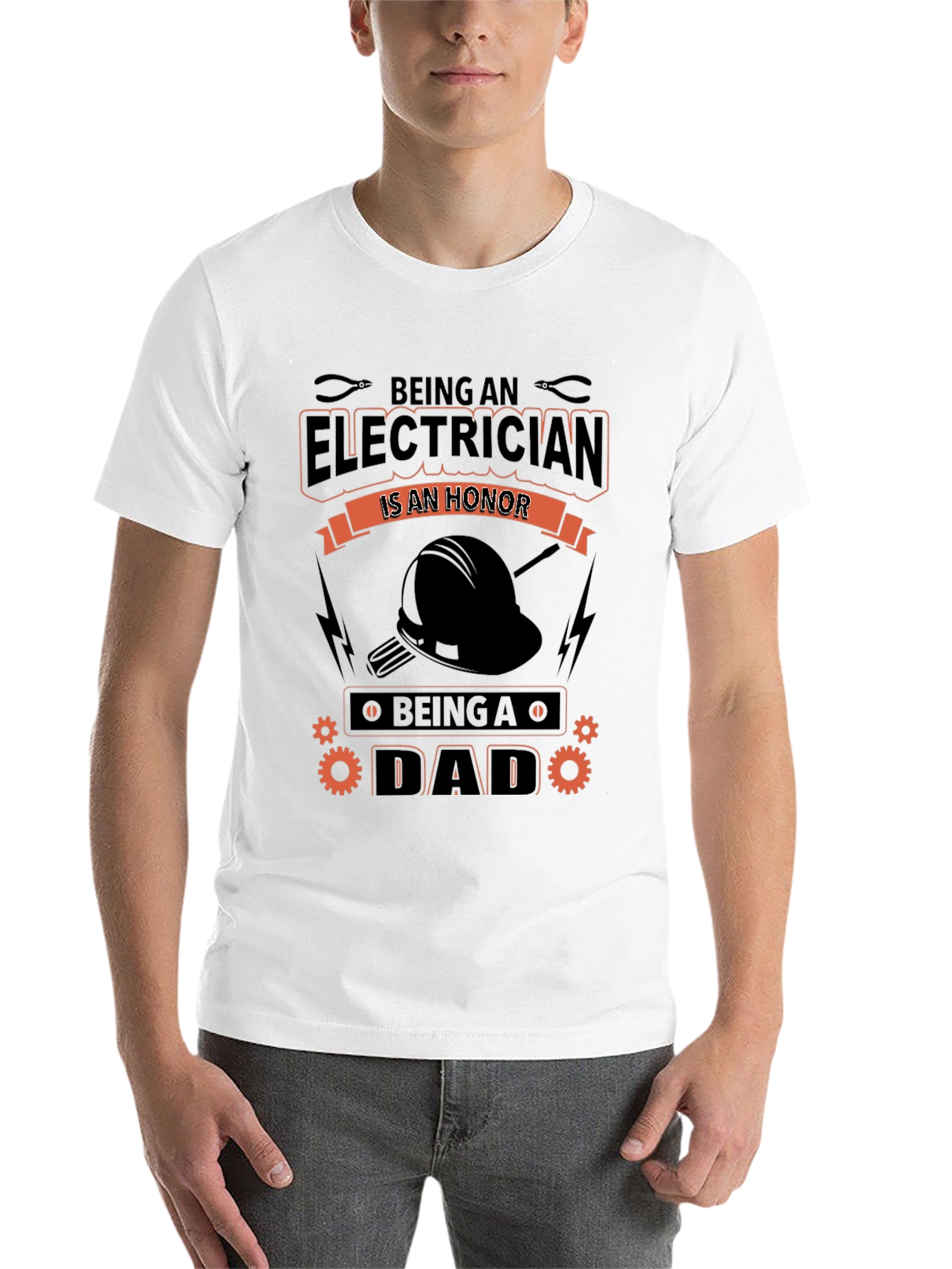 Black Electrician Dad Black T-Shirt view 14