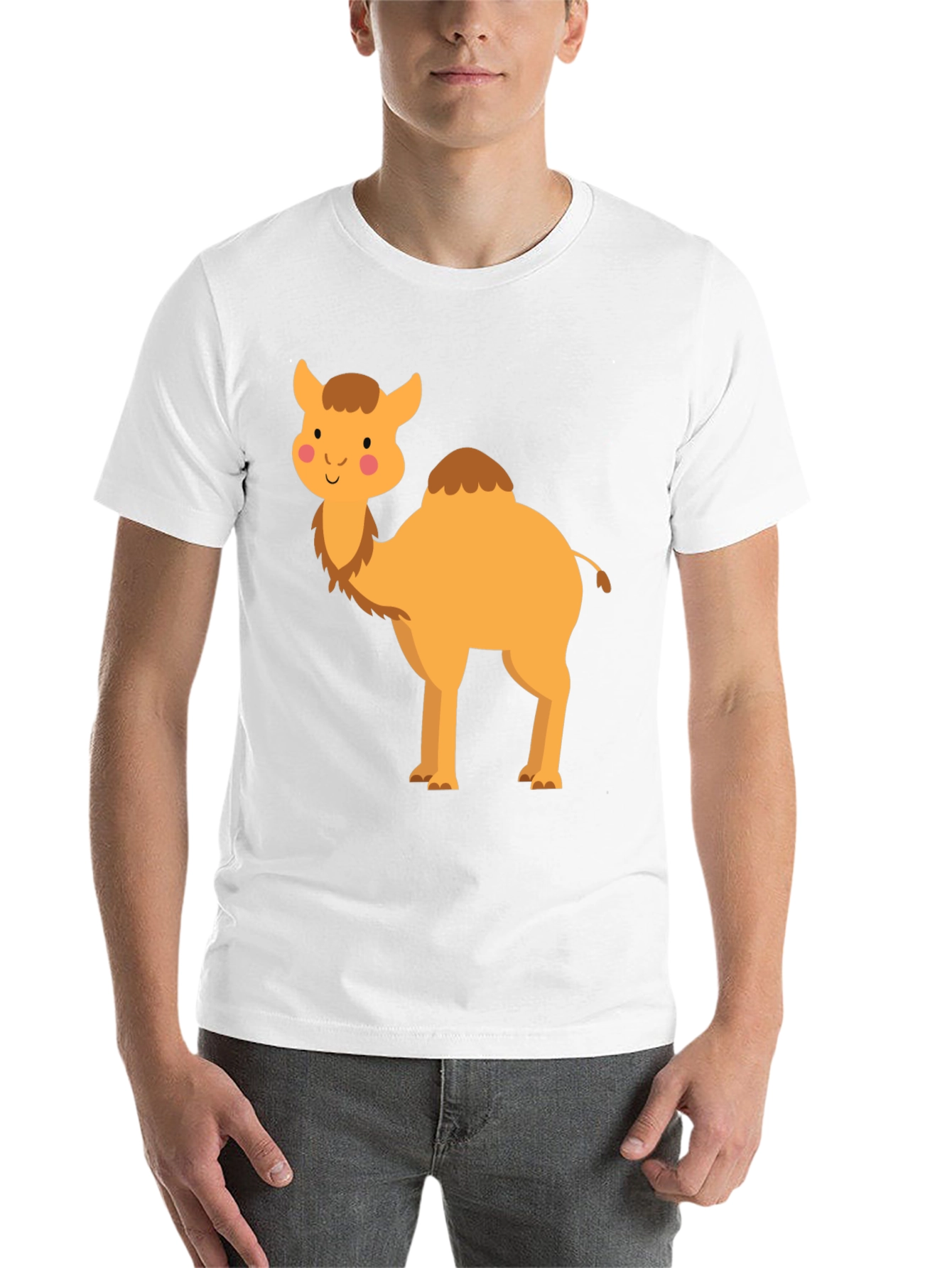 Black Cute Camel Graphic Tee - Unisex Black T-Shirt view 14