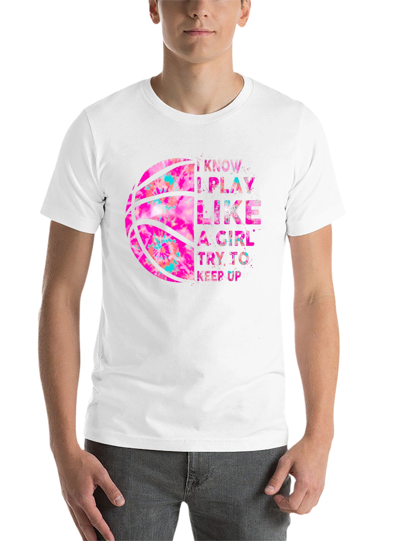 Black I Play Like a Girl Basketball T-Shirt view 14