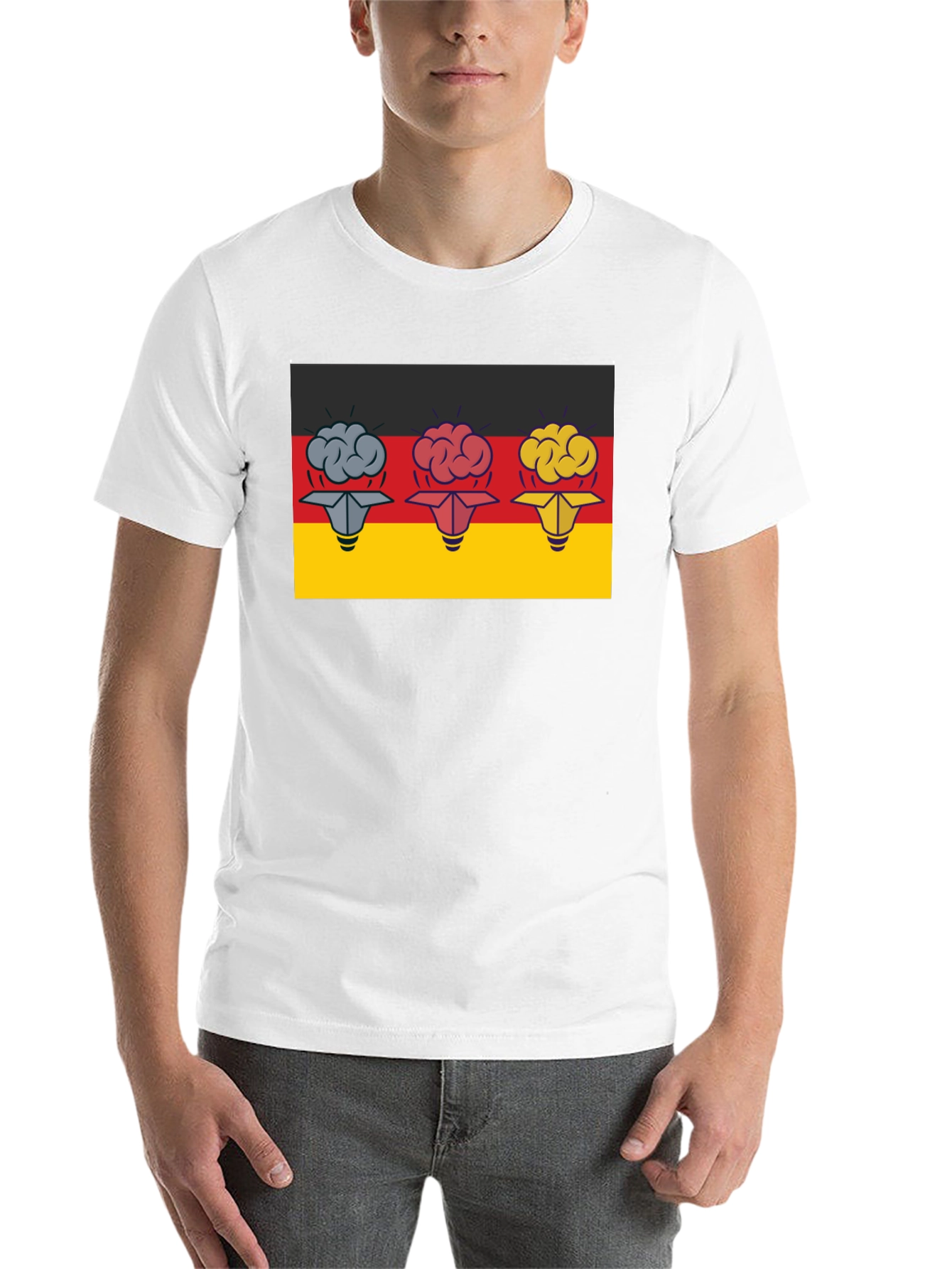 Germany Flag Brain Idea T-Shirt - 14