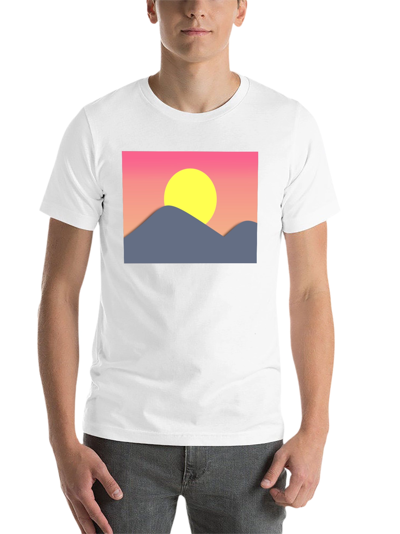 Black Sunset Mountain Graphic Tee - Black Cotton Blend view 14