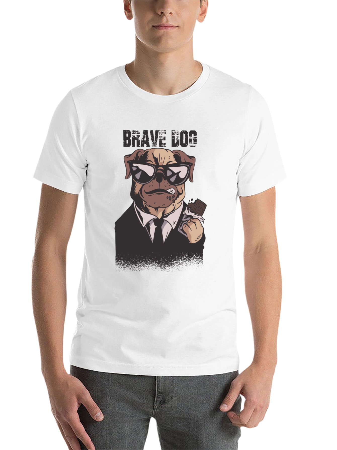 Black Brave Dog Graphic Tee - Cool Canine Design view 14
