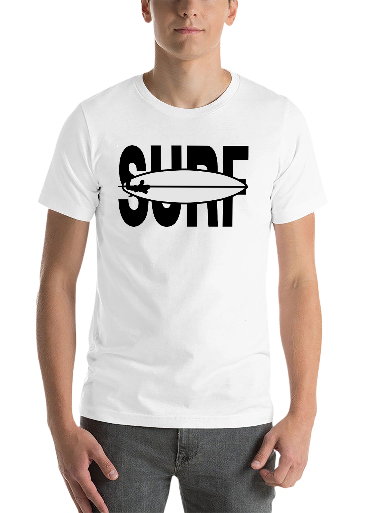 Black Surfboard Graphic Tee - Black Cotton Blend view 14