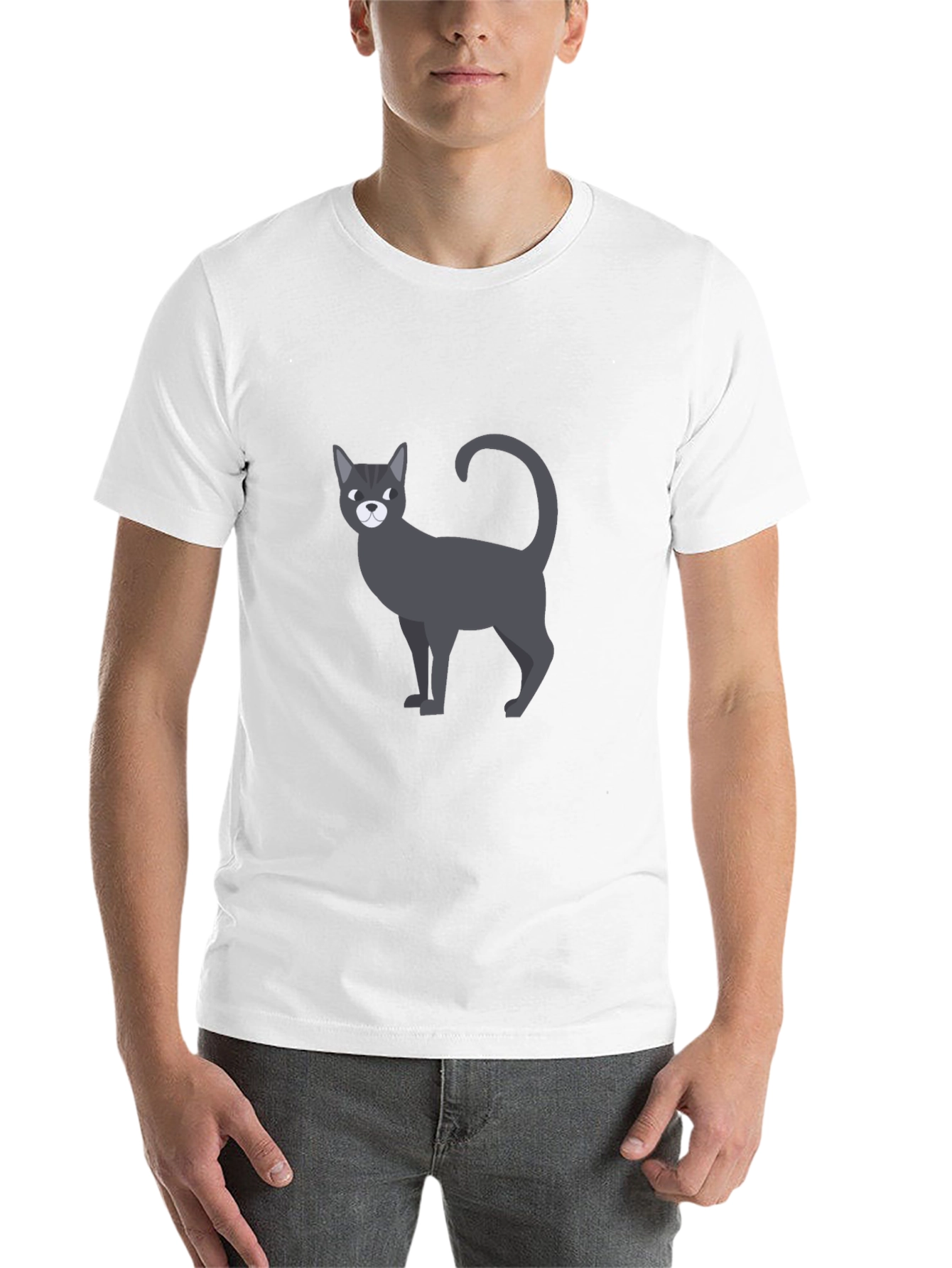 Black Cool Cat Graphic T-Shirt - Men's Black Tee view 14