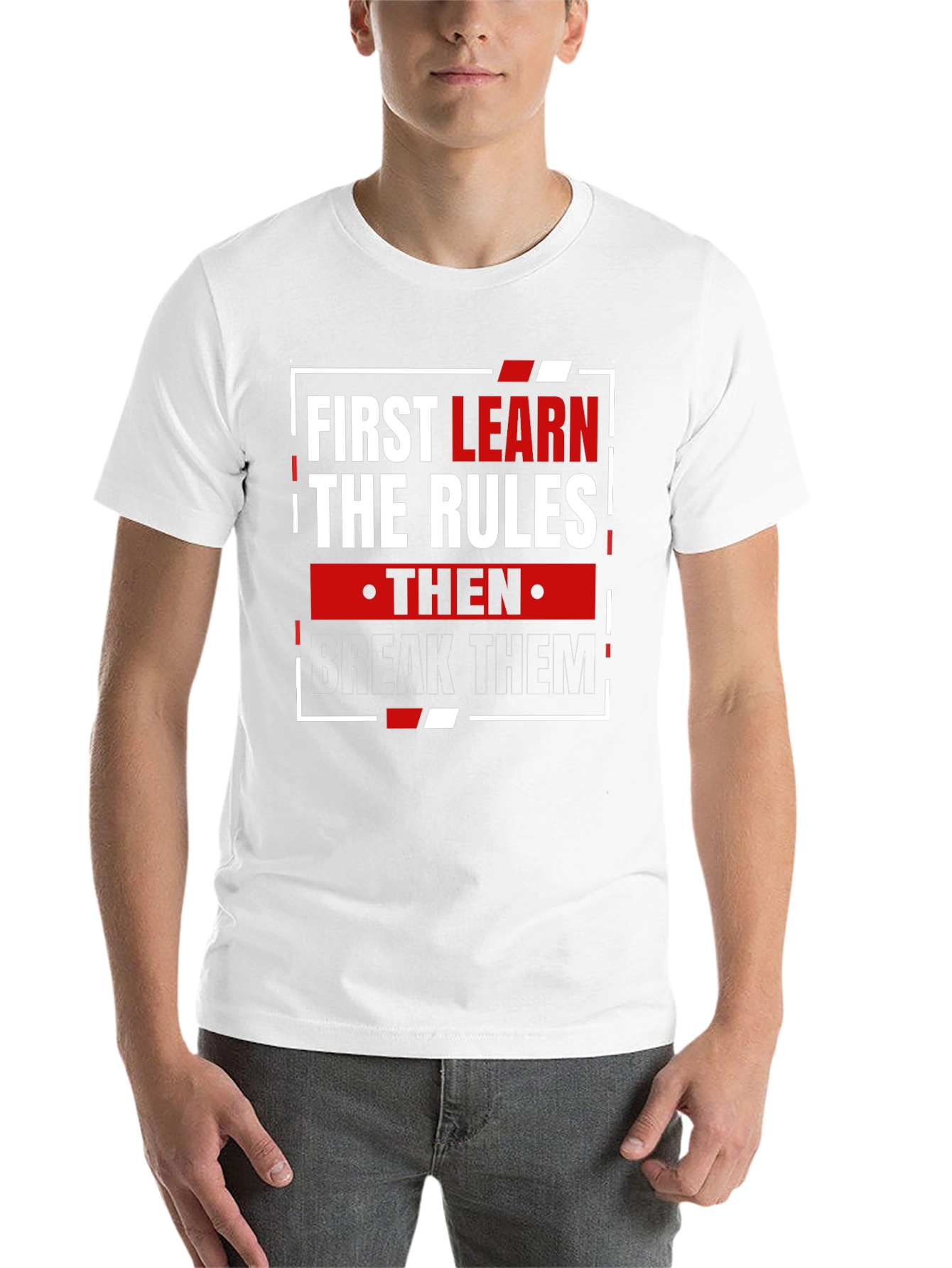 Black Learn the Rules Break Them T-Shirt view 14