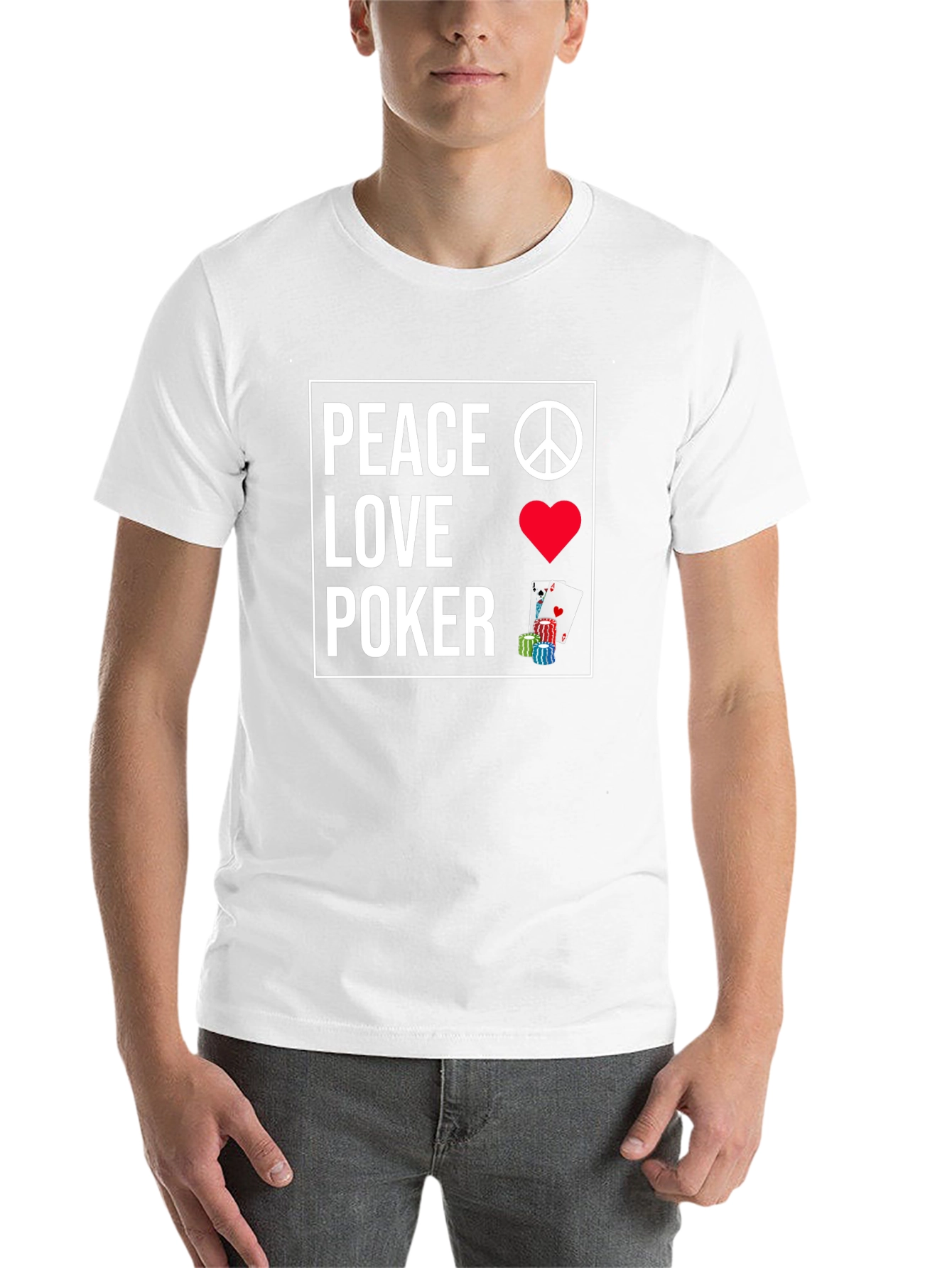 Peace Love Poker T-Shirt - Casino Game Night Apparel - 14