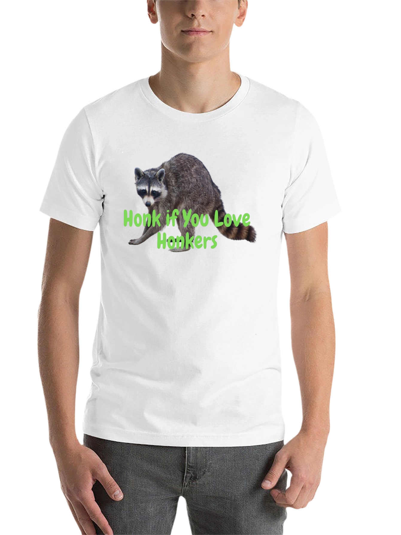 Black Honk If You Love Honkers Raccoon T-Shirt view 14