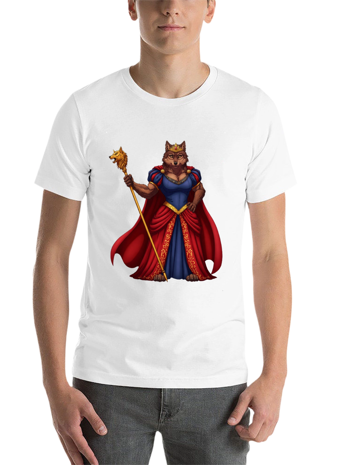 Black Wolf Queen Graphic T-Shirt - Black Cotton Tee view 14