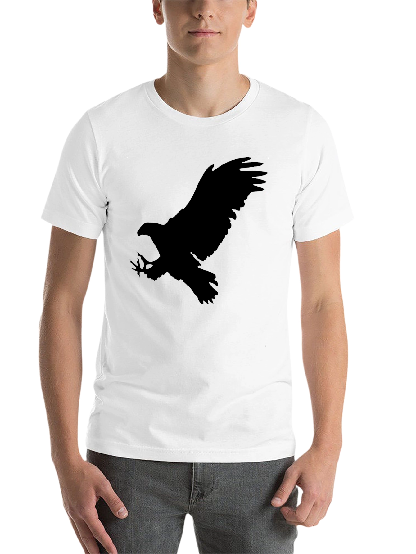 Black Eagle Silhouette Black Graphic Tee view 14