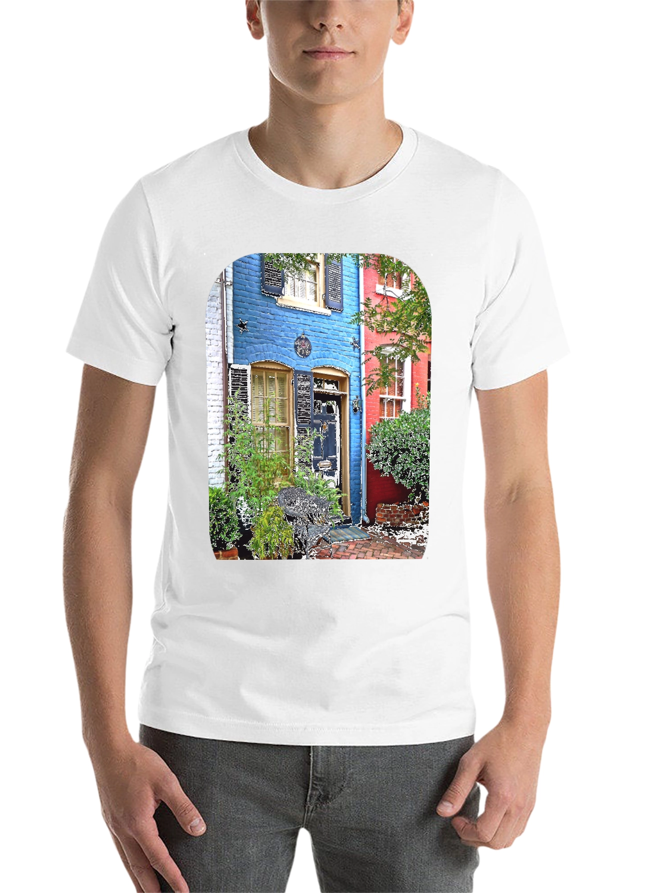 Black Colorful Townhouse T-Shirt view 14