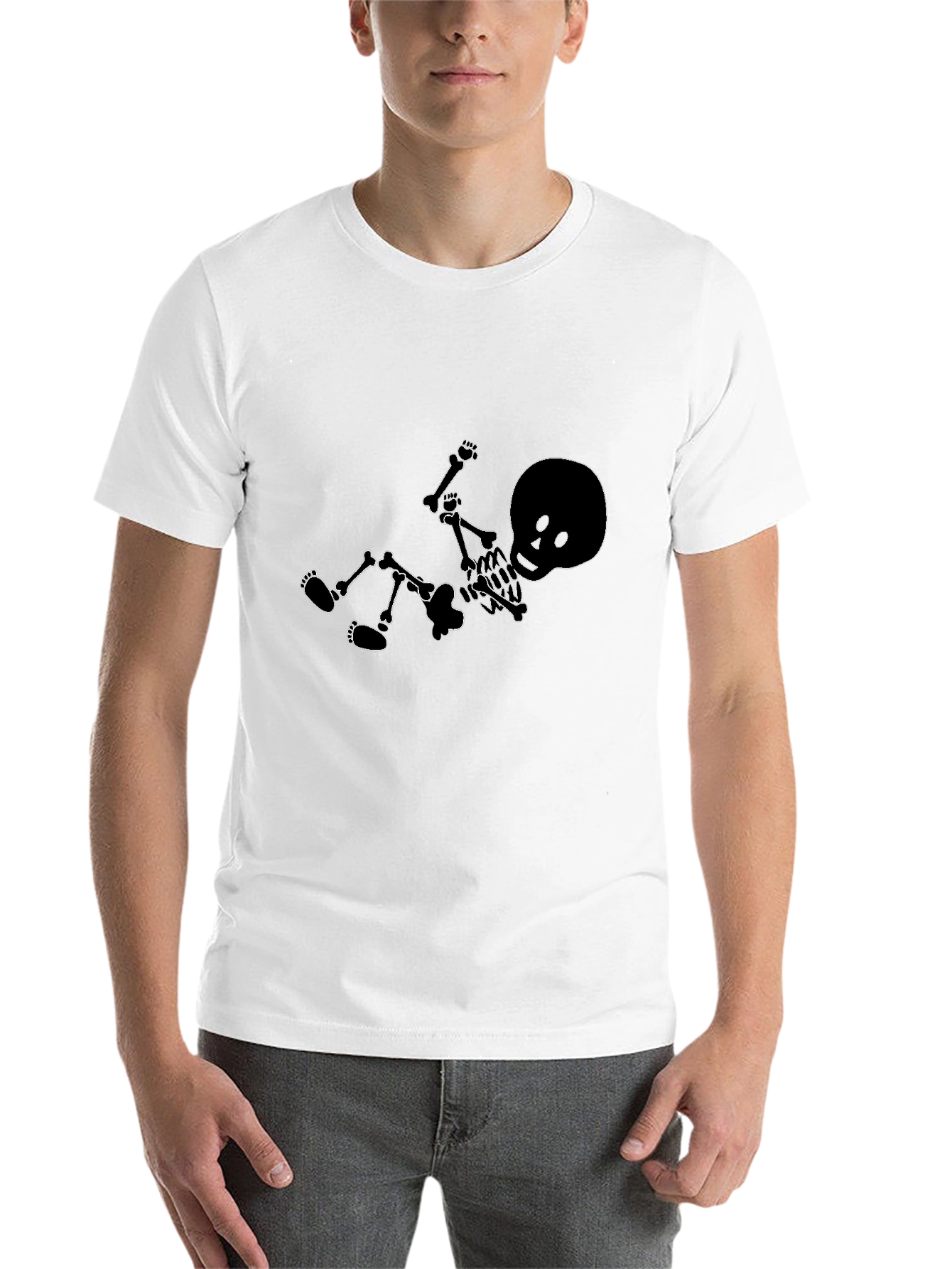 Black Skeleton Baby Graphic Tee - Black view 14