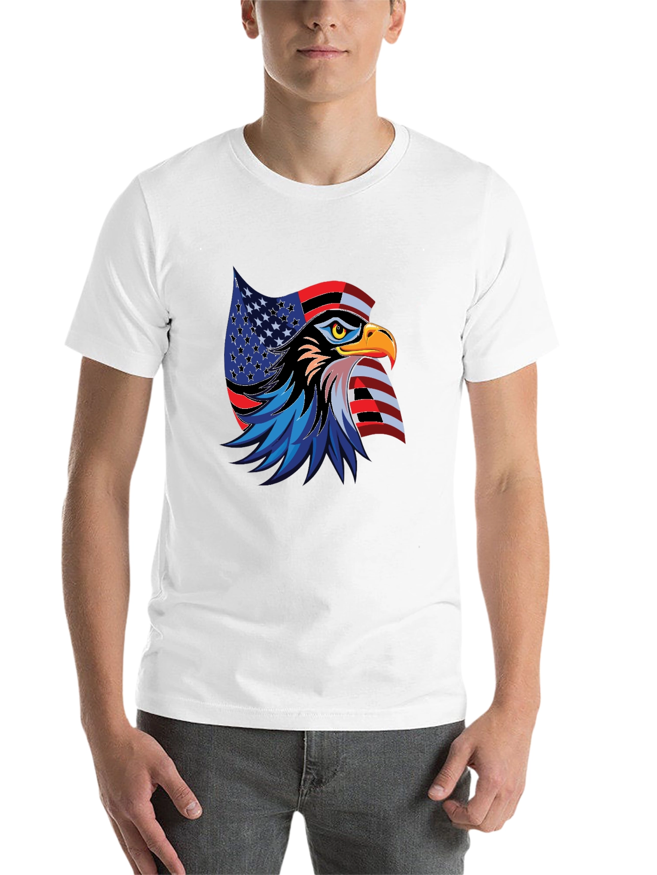 Black Patriotic Eagle Graphic T-Shirt view 14