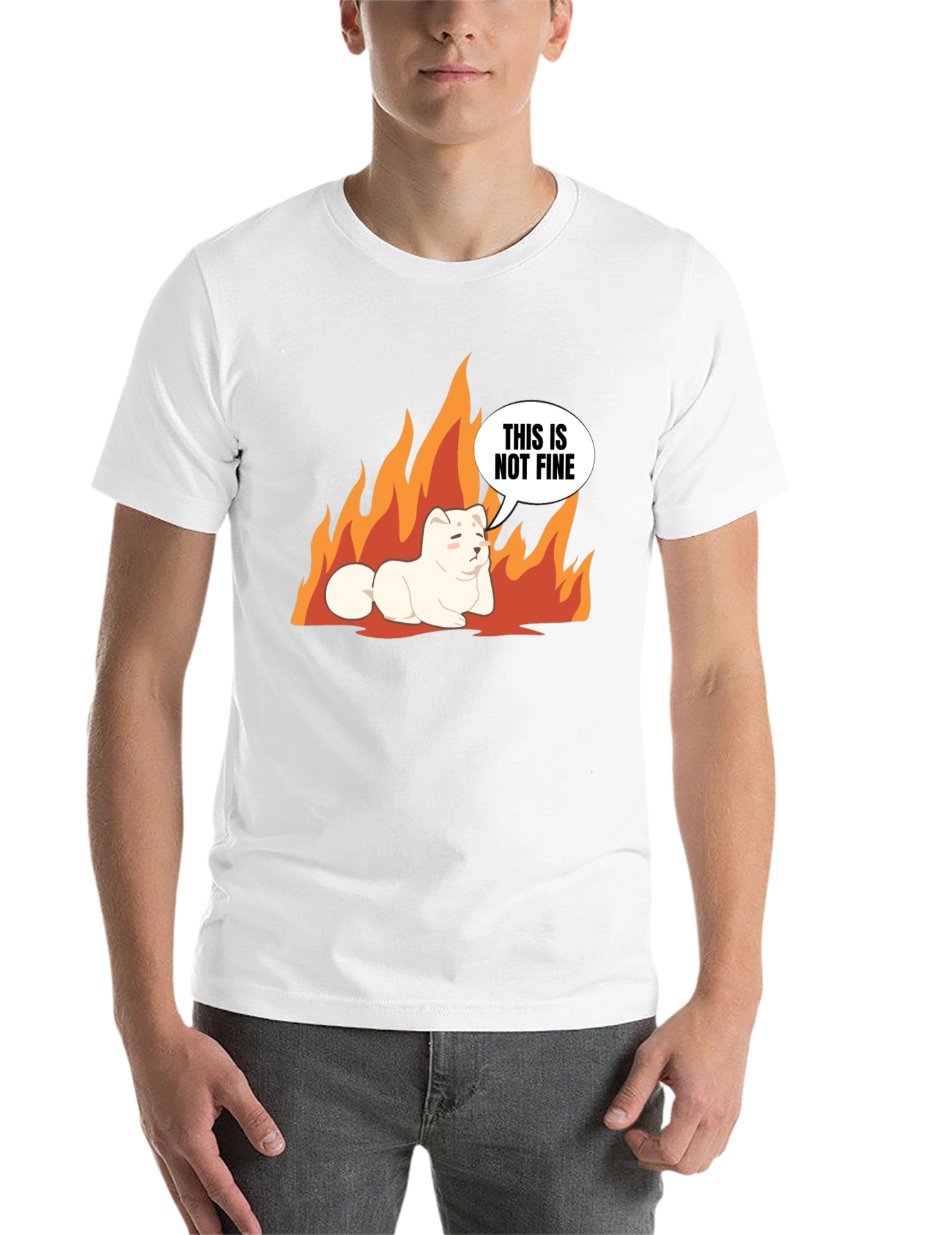Black This Is Not Fine Dog Meme T-Shirt view 14