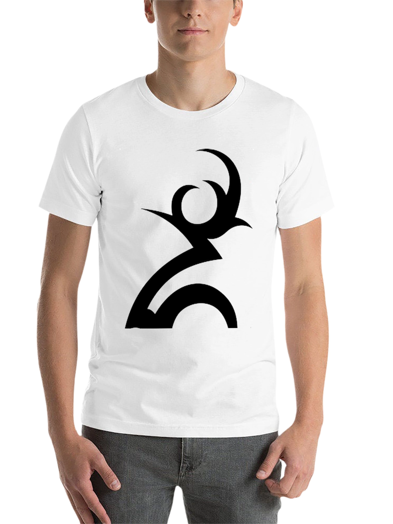 Abstract Symbol Graphic Black T-Shirt - 14