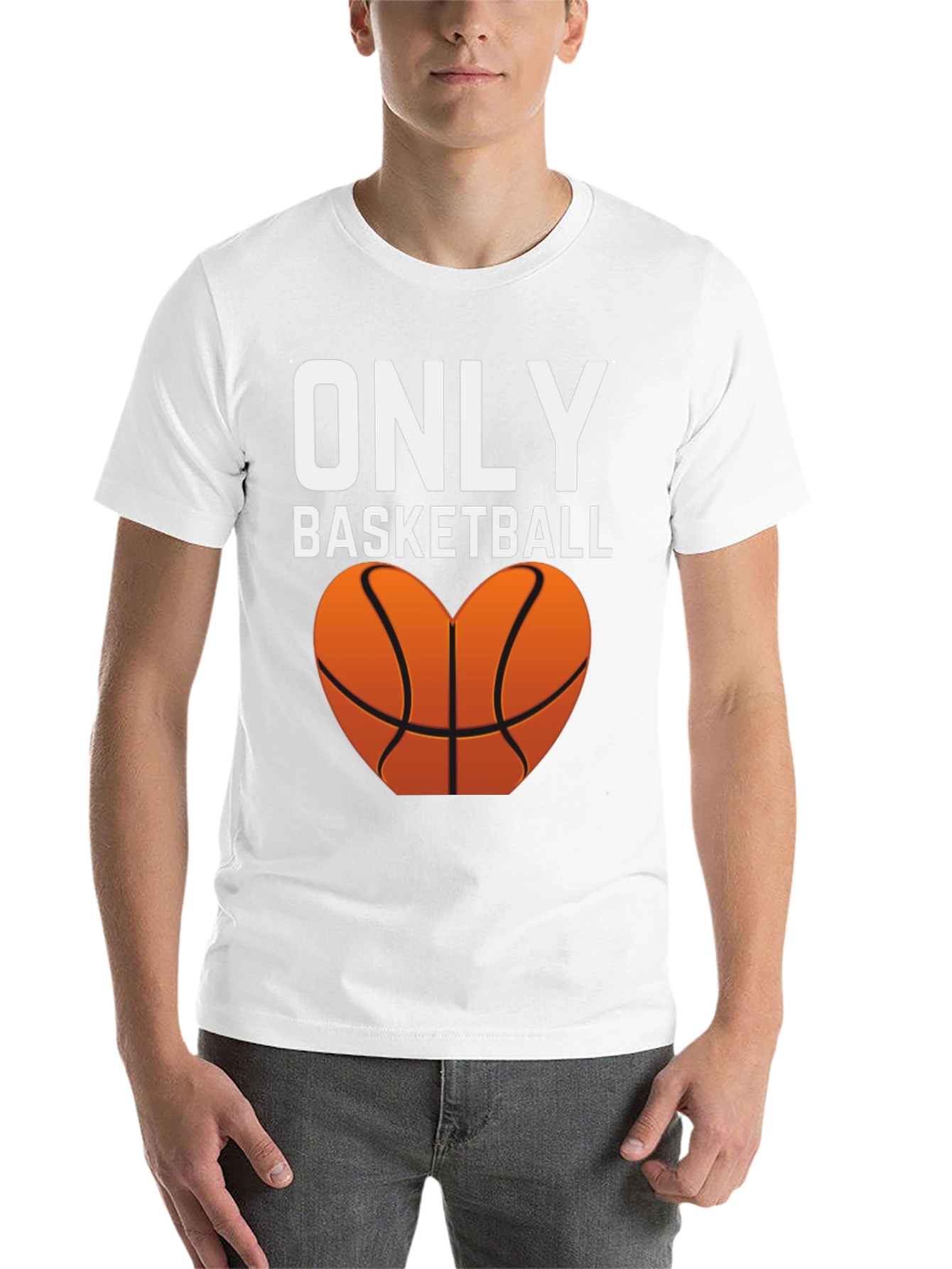 Black Only Basketball Heart Graphic Tee view 14