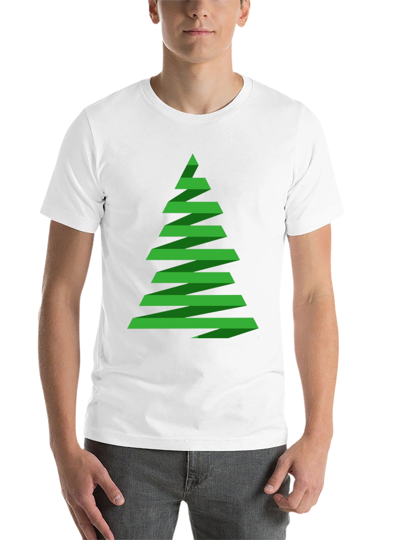 Black Abstract Christmas Tree Graphic Tee - Holiday Shirt view 14