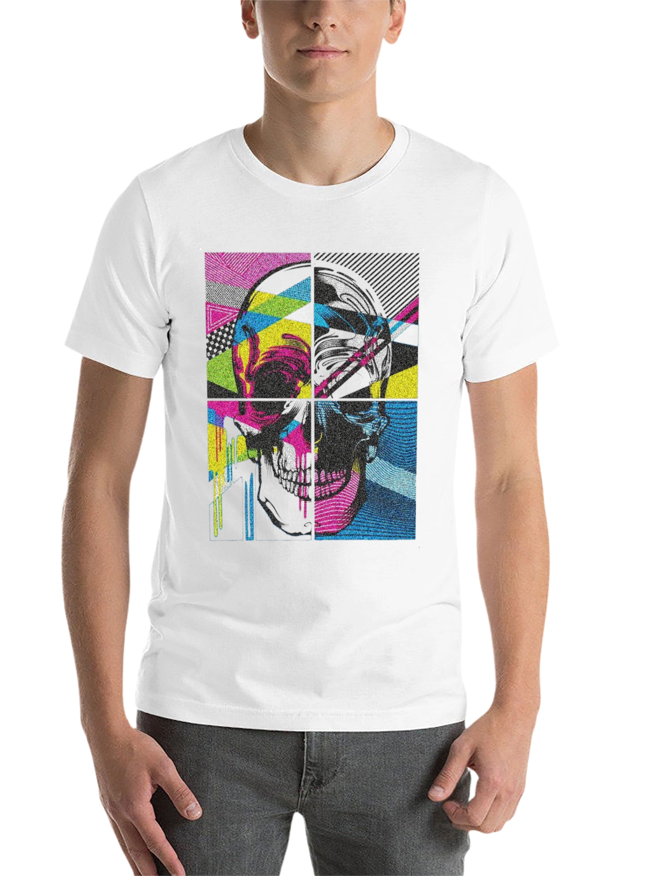 Black Pop Art Skull Graphic Tee - Black view 14
