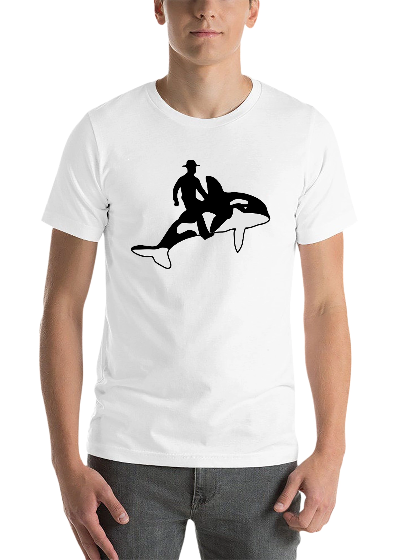 Black Orca Rider T-Shirt - Black Cotton Blend view 14