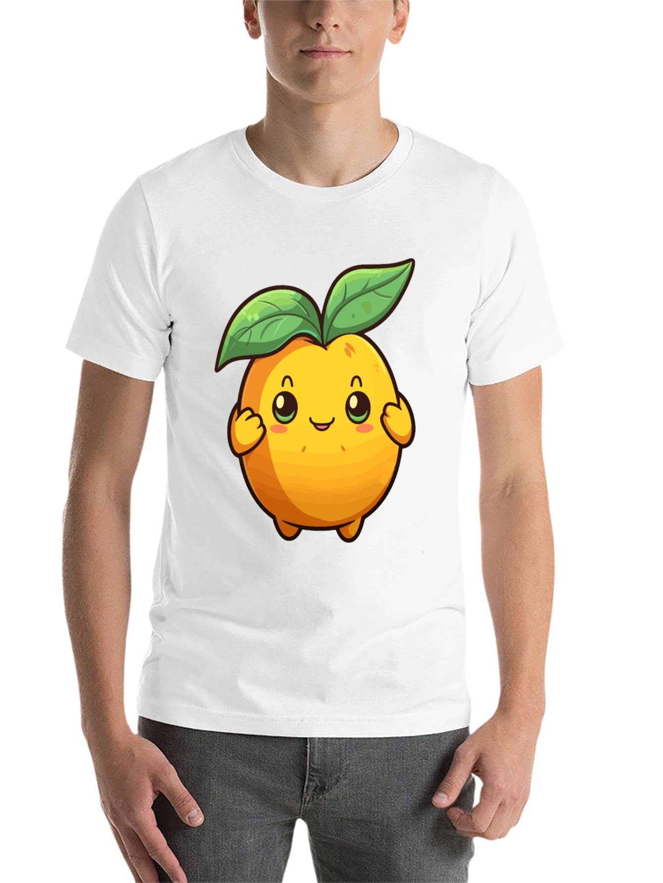 Black Cute Cartoon Fruit Graphic Tee - Black view 14