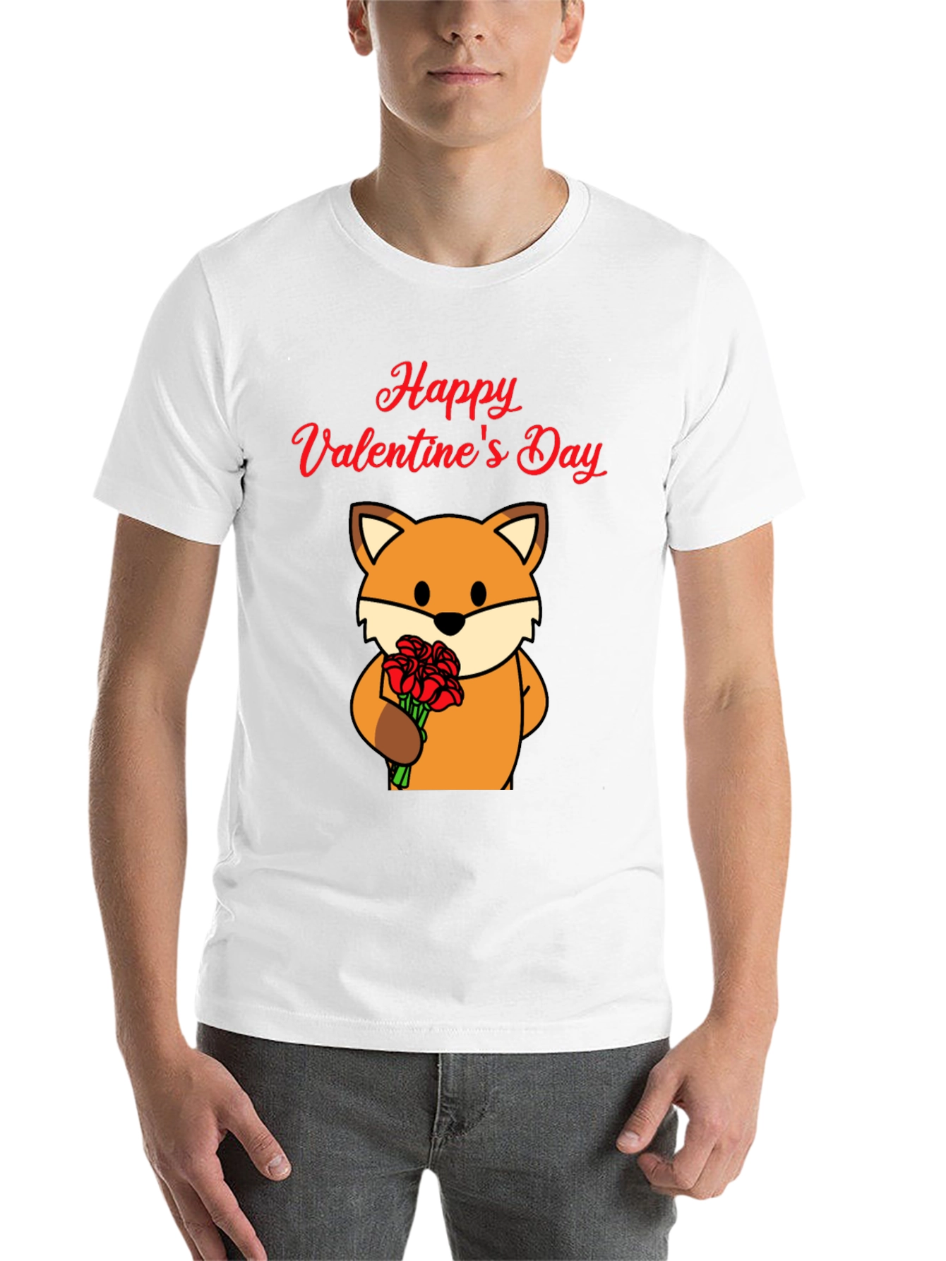 Black Happy Valentine's Day Fox Graphic Tee view 14