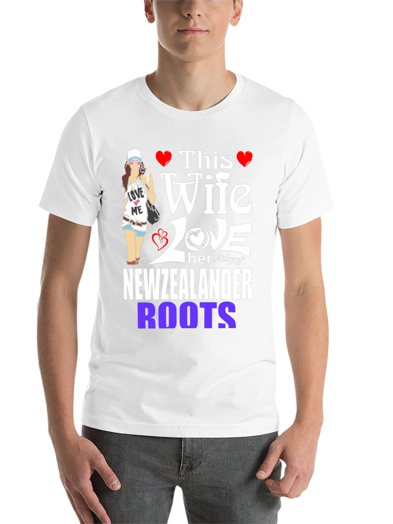 Black New Zealander Wife Novelty T-Shirt view 14