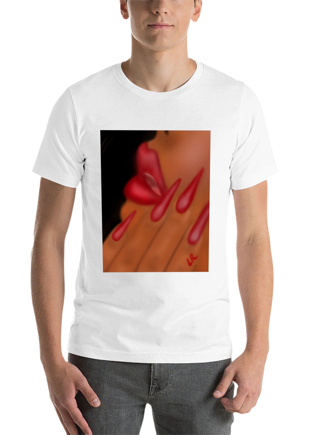 Black Lips and Nail Art Graphic T-Shirt view 14