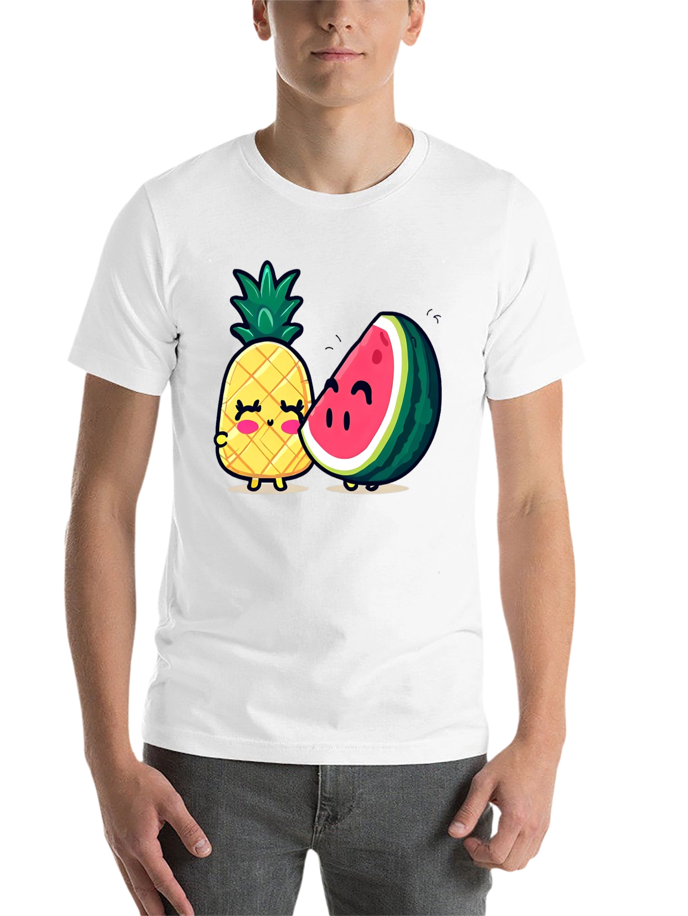Black Cute Fruit Friends Graphic T-Shirt - Black view 14