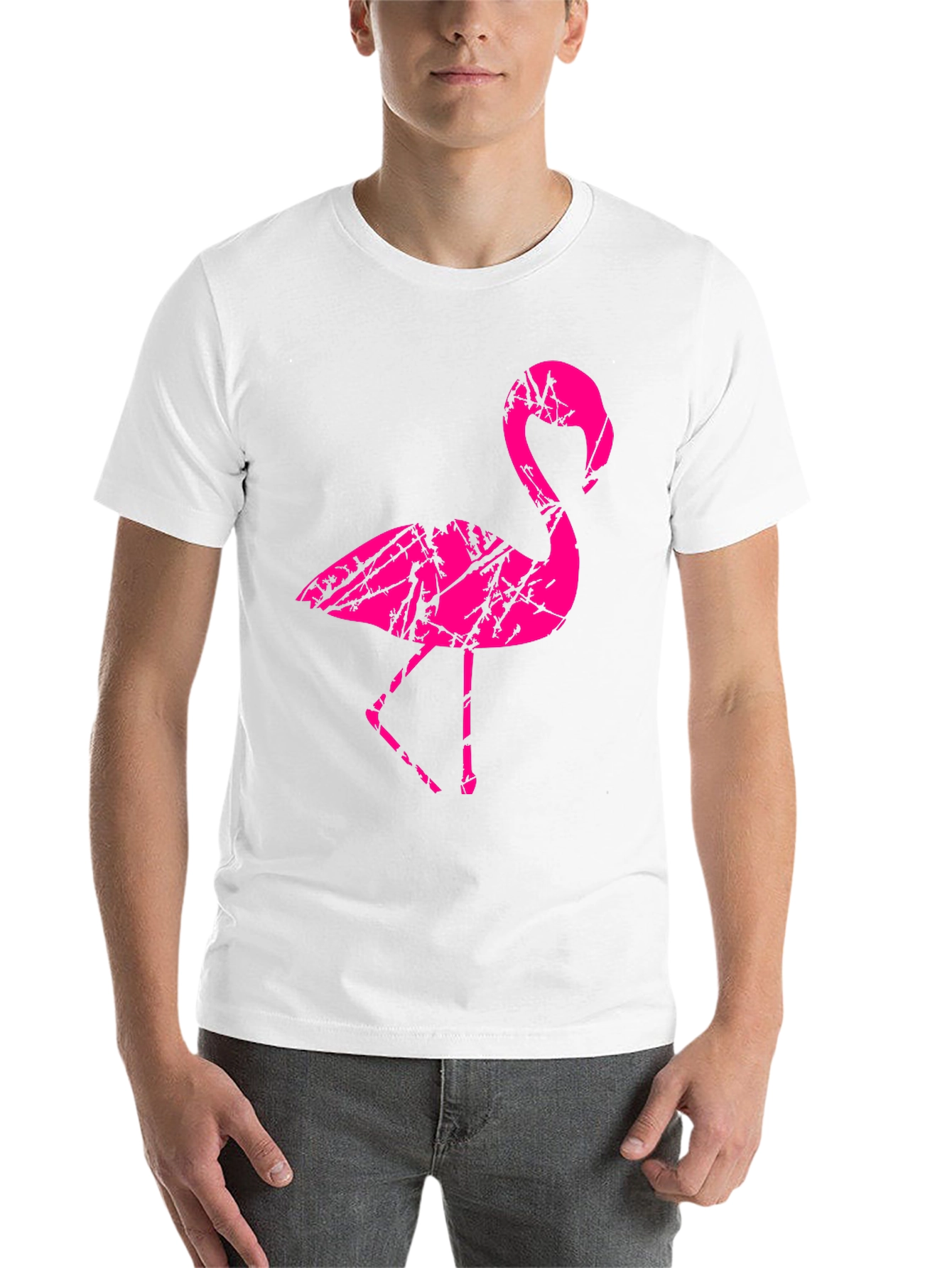 Black Men's Black Flamingo Graphic T-Shirt view 14