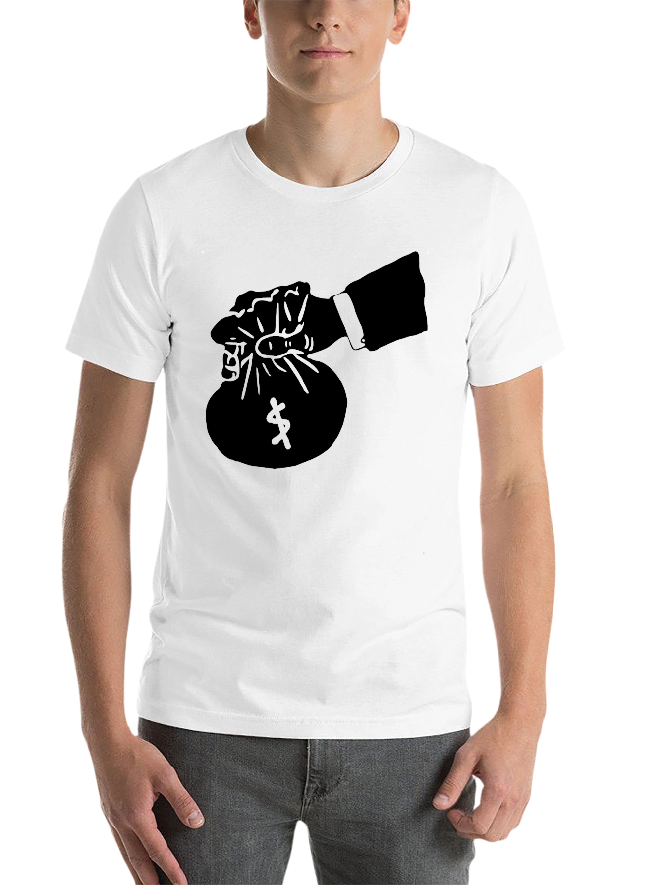 Black Money Bag Graphic Tee - Black view 14