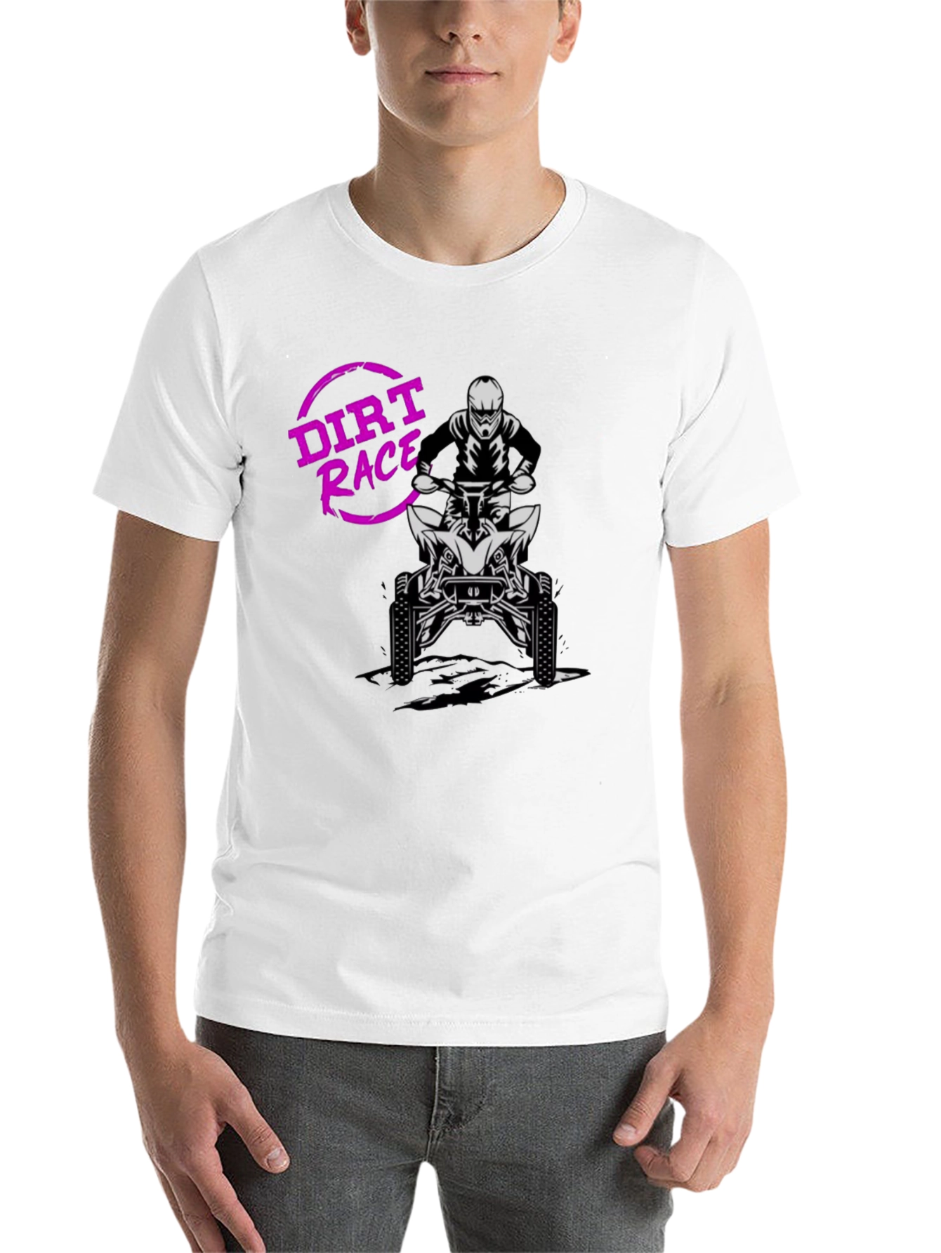 Black Dirt Race ATV Rider Graphic T-Shirt view 14