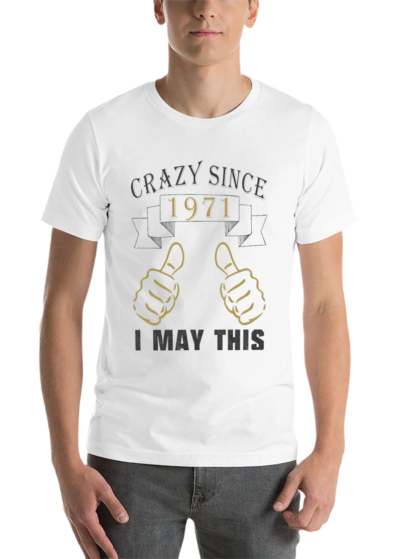Black Crazy Since 1971 Graphic T-Shirt view 14