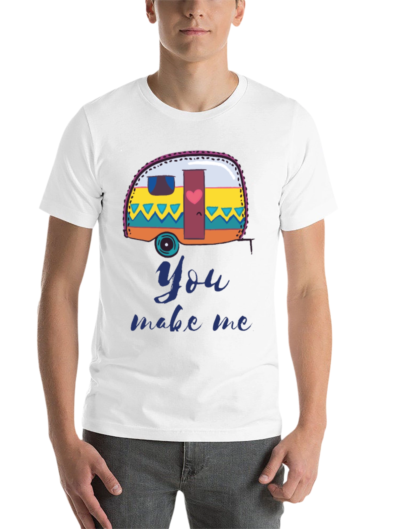 Black Camper Van You Make Me T-Shirt - Black view 14