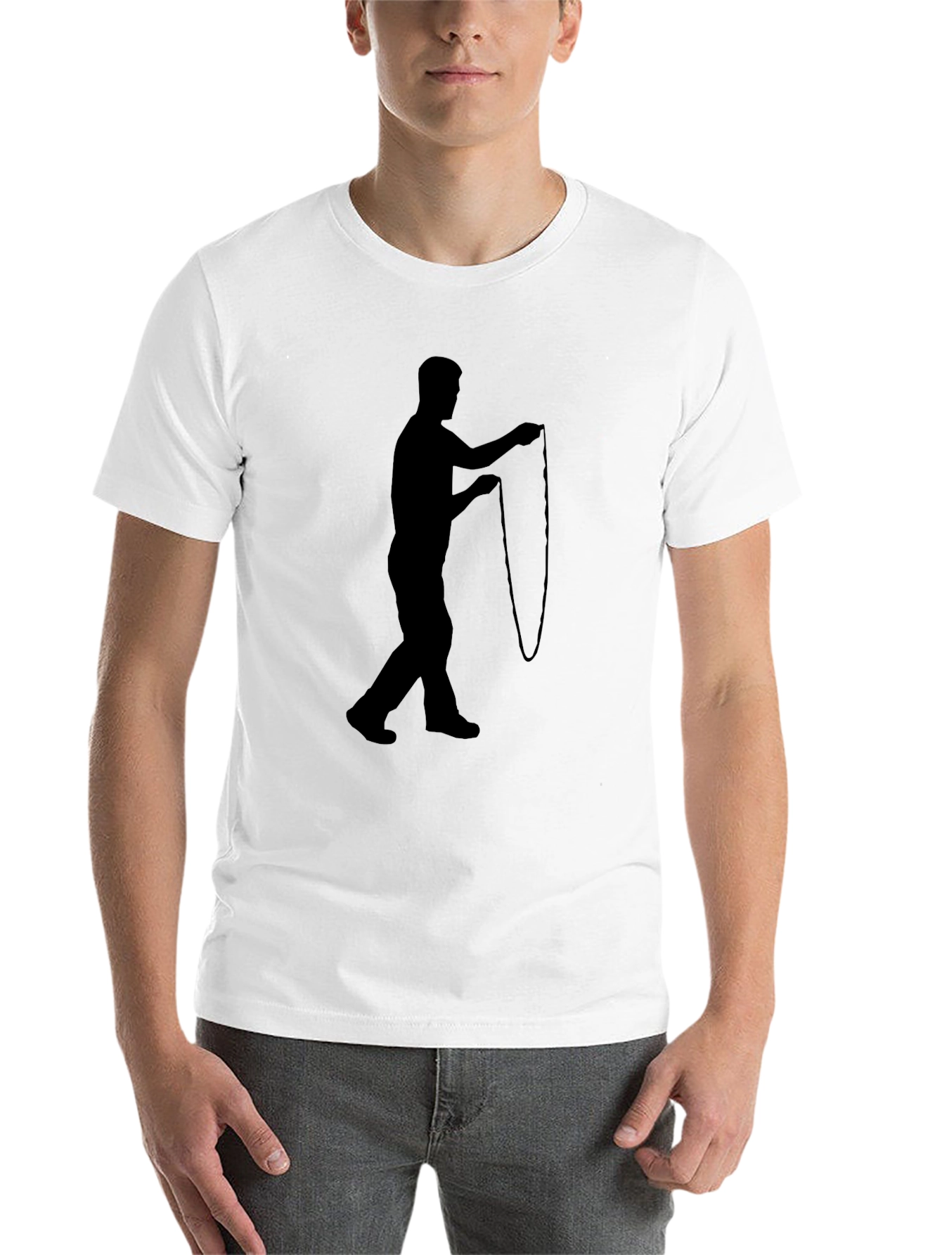 Black Man's Silhouette Fisherman Graphic Black T-Shirt view 14