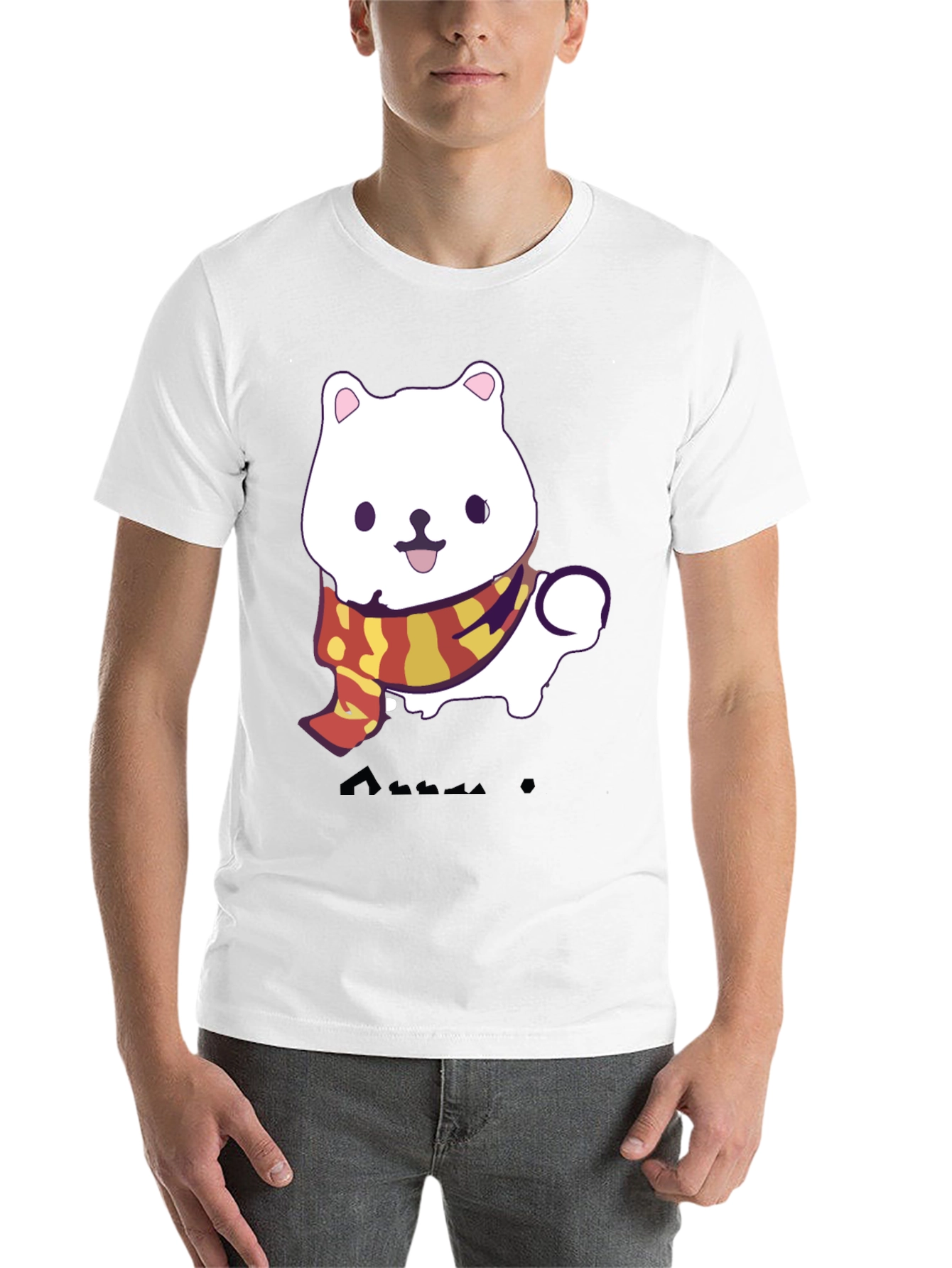 Black Cute Cartoon Dog T-Shirt view 14
