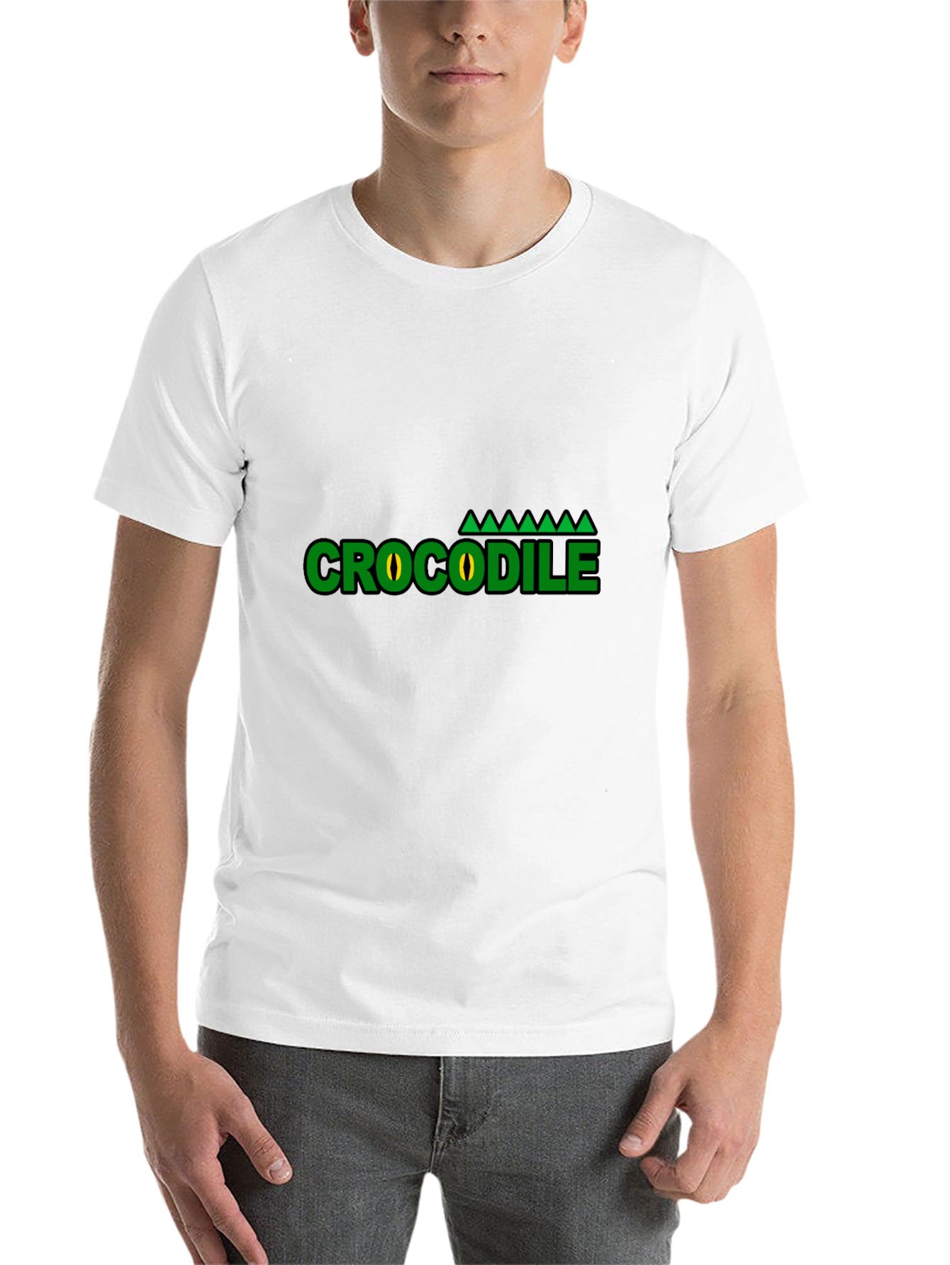 Black Crocodile Graphic T-Shirt - Green Eye Design view 14