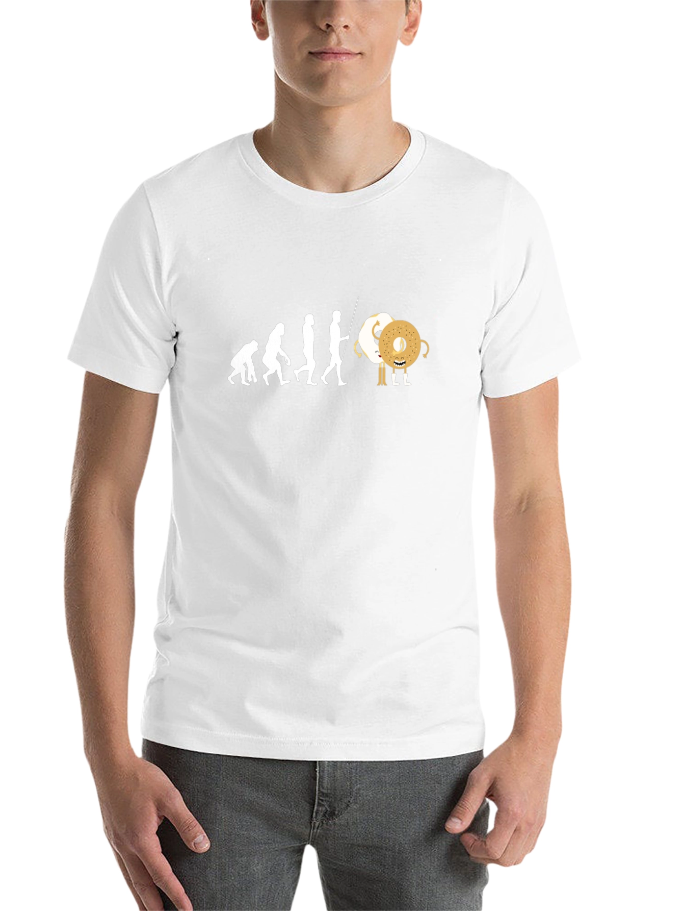 Black Evolution of Bagels T-Shirt view 14
