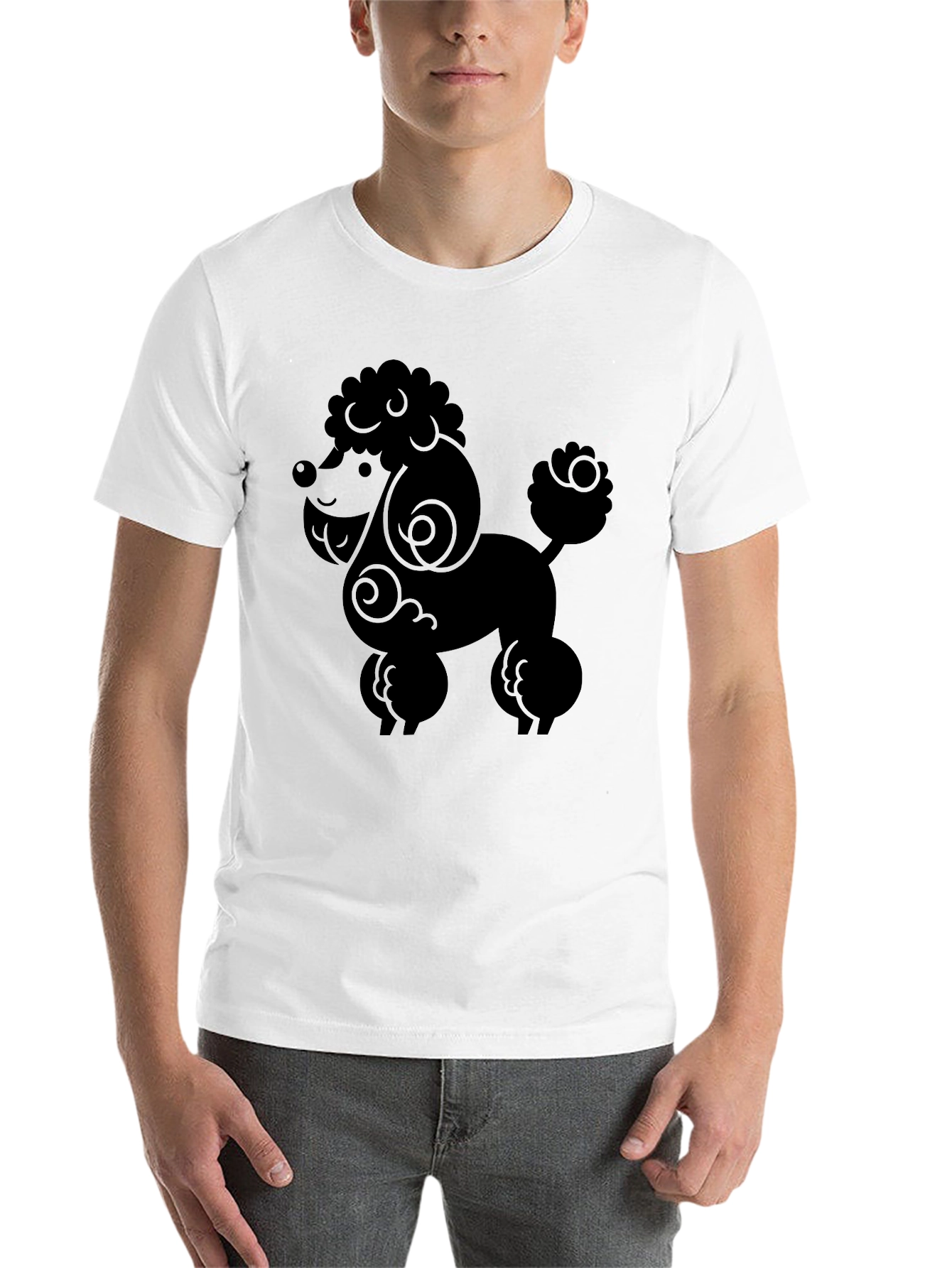 Black Poodle Graphic Tee - Stylish Black Dog Lover Shirt view 14