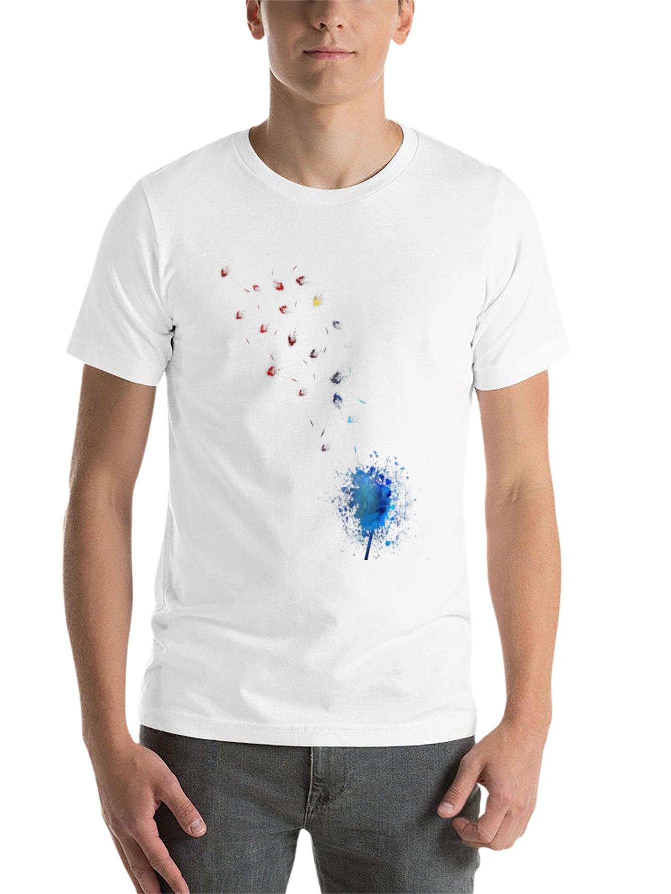 Black Abstract Watercolor Graphic Black Tee view 14