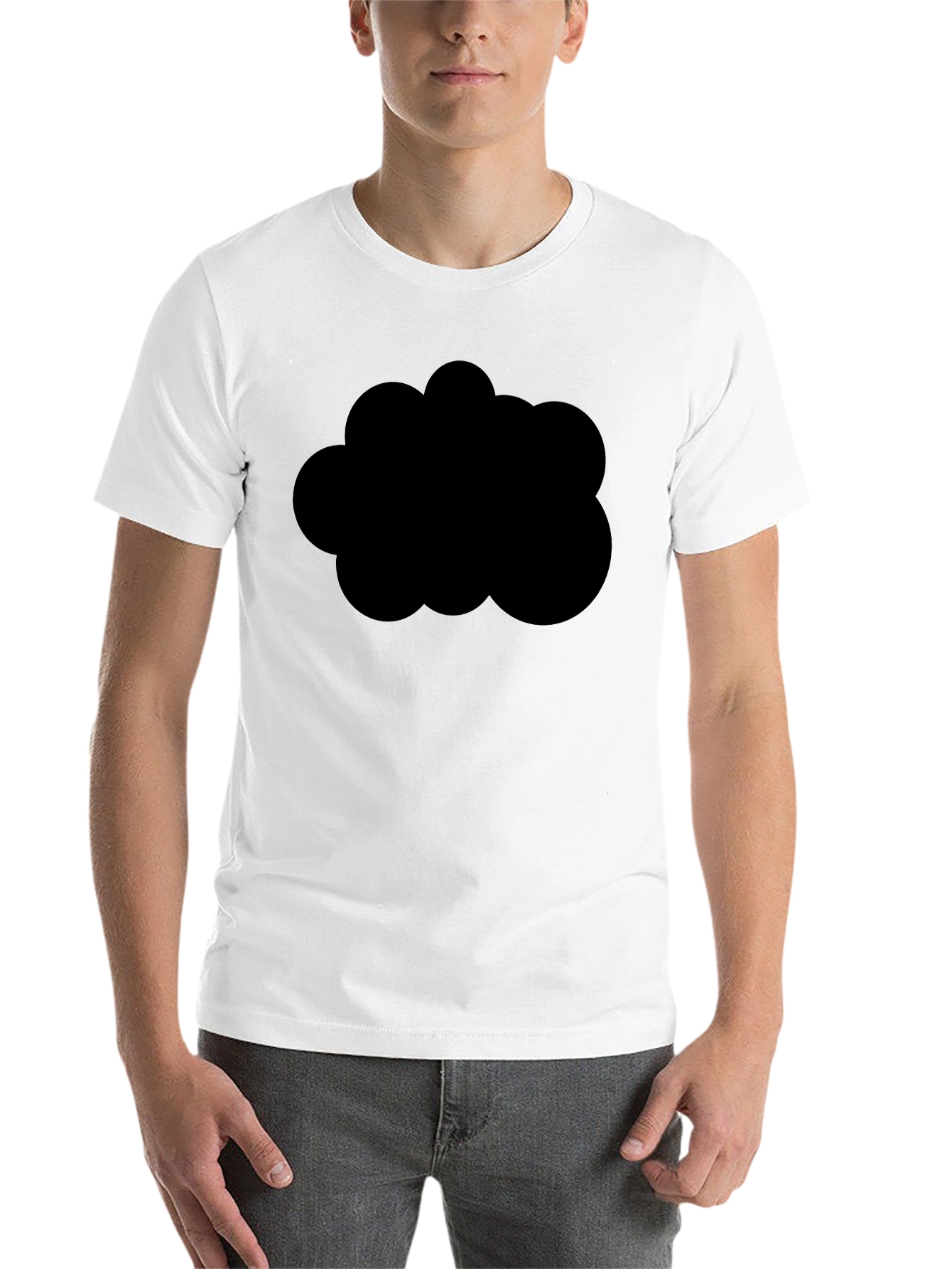 Black Black Graphic Tee - Abstract Cloud Design view 14