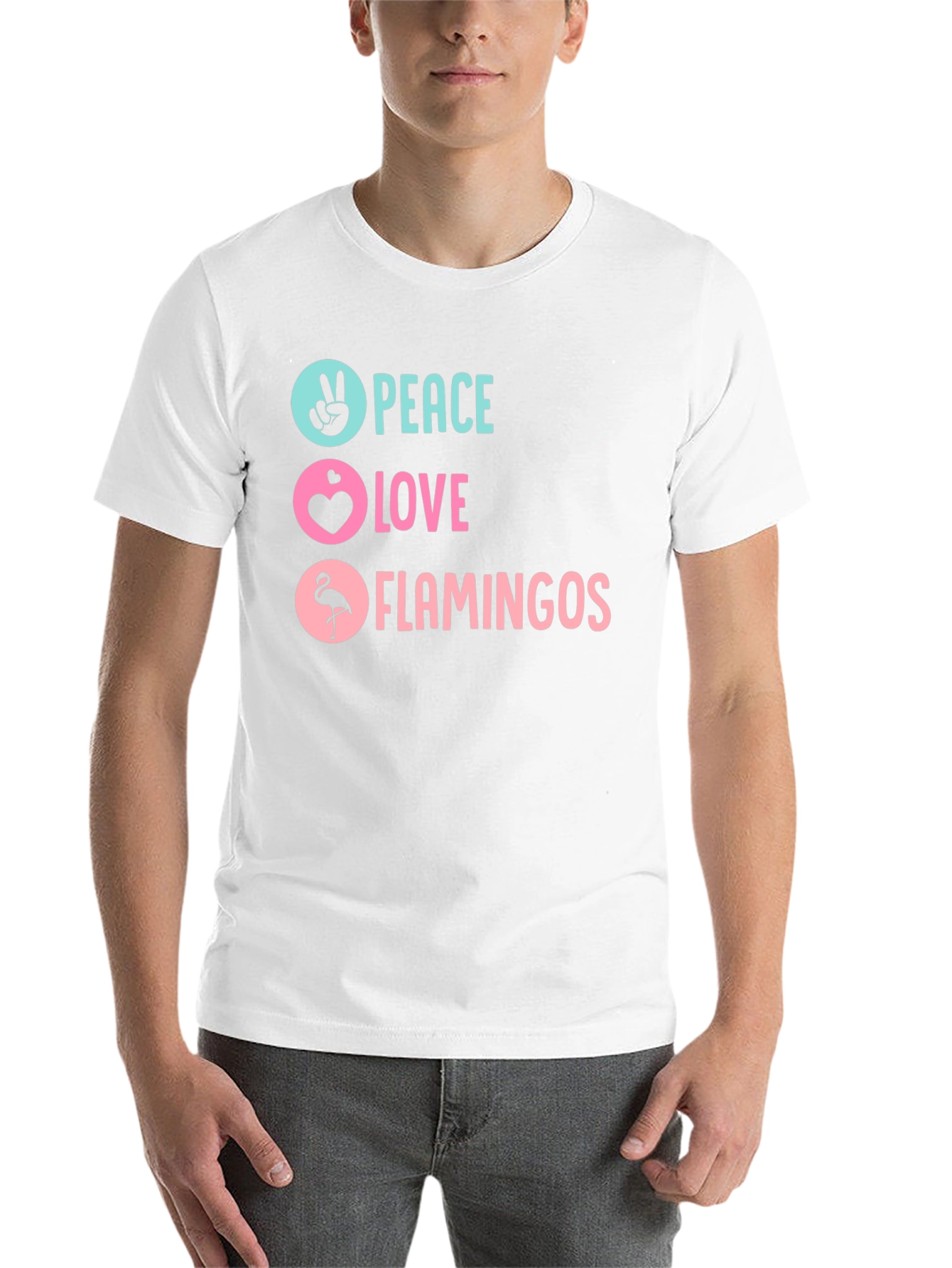 Peace Love Flamingos Graphic T-Shirt - 14