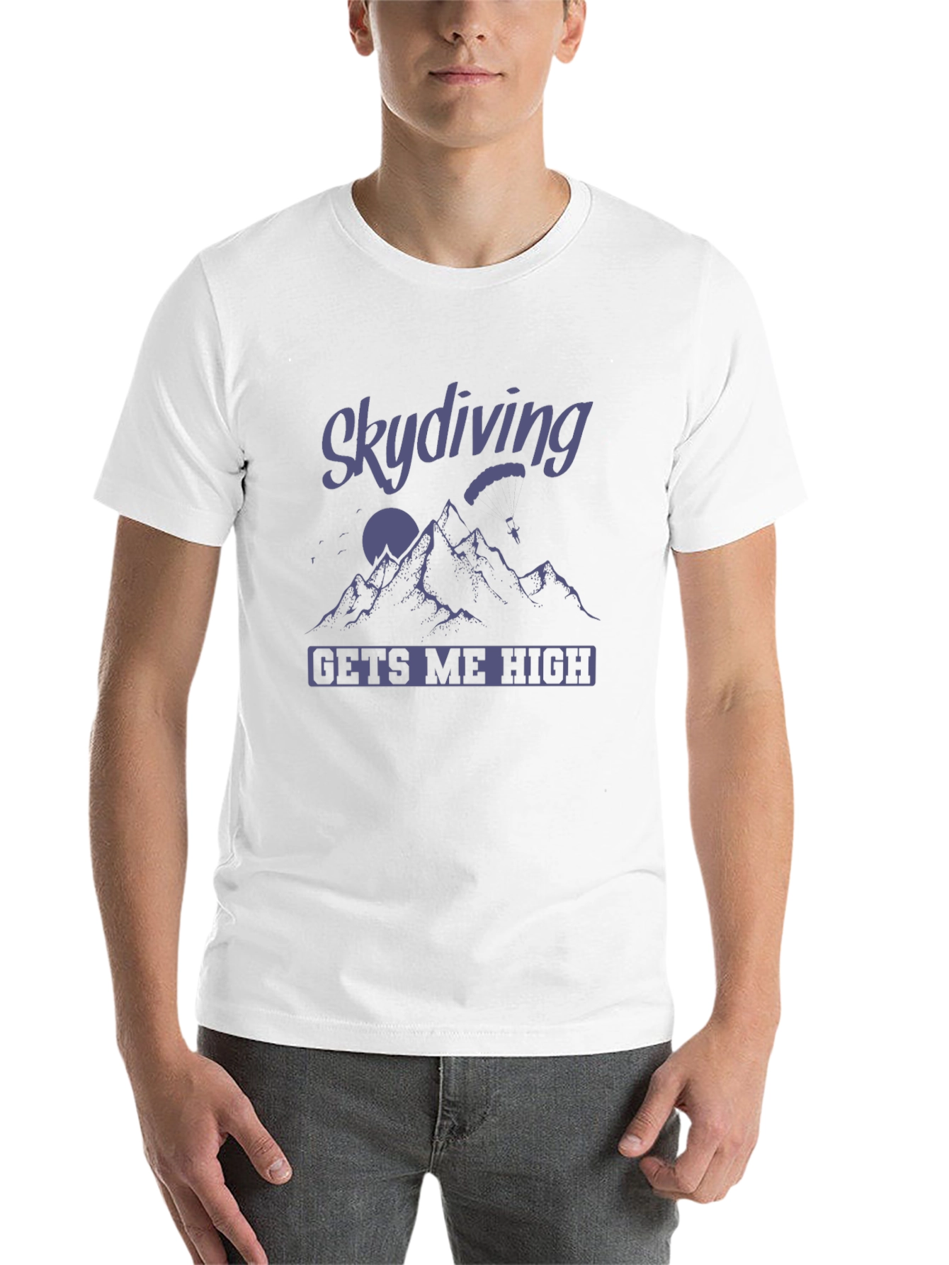 Black Skydiving Gets Me High T-Shirt view 14