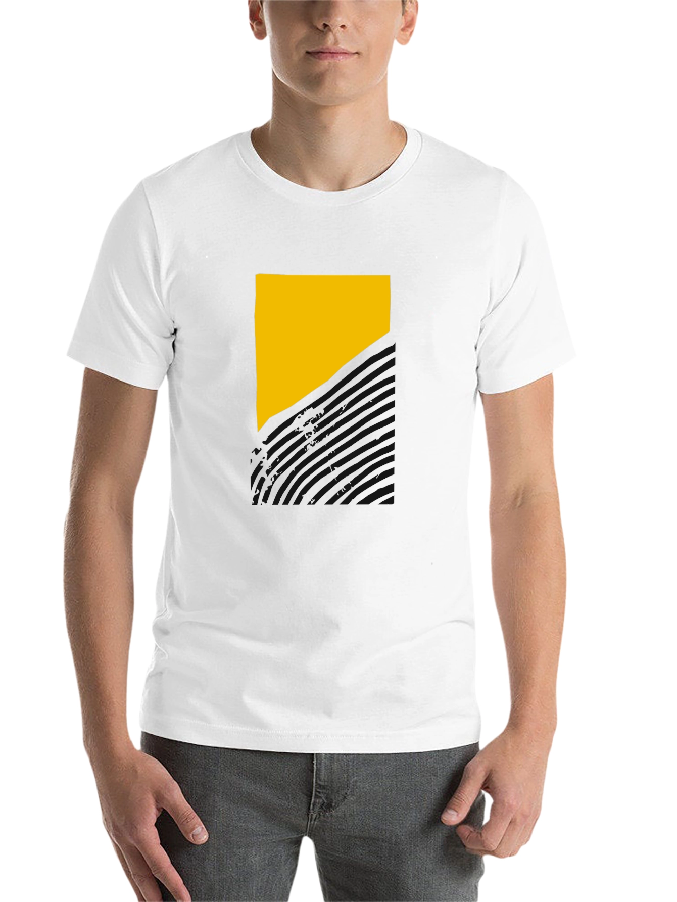 Black Abstract Geometric T-Shirt view 14