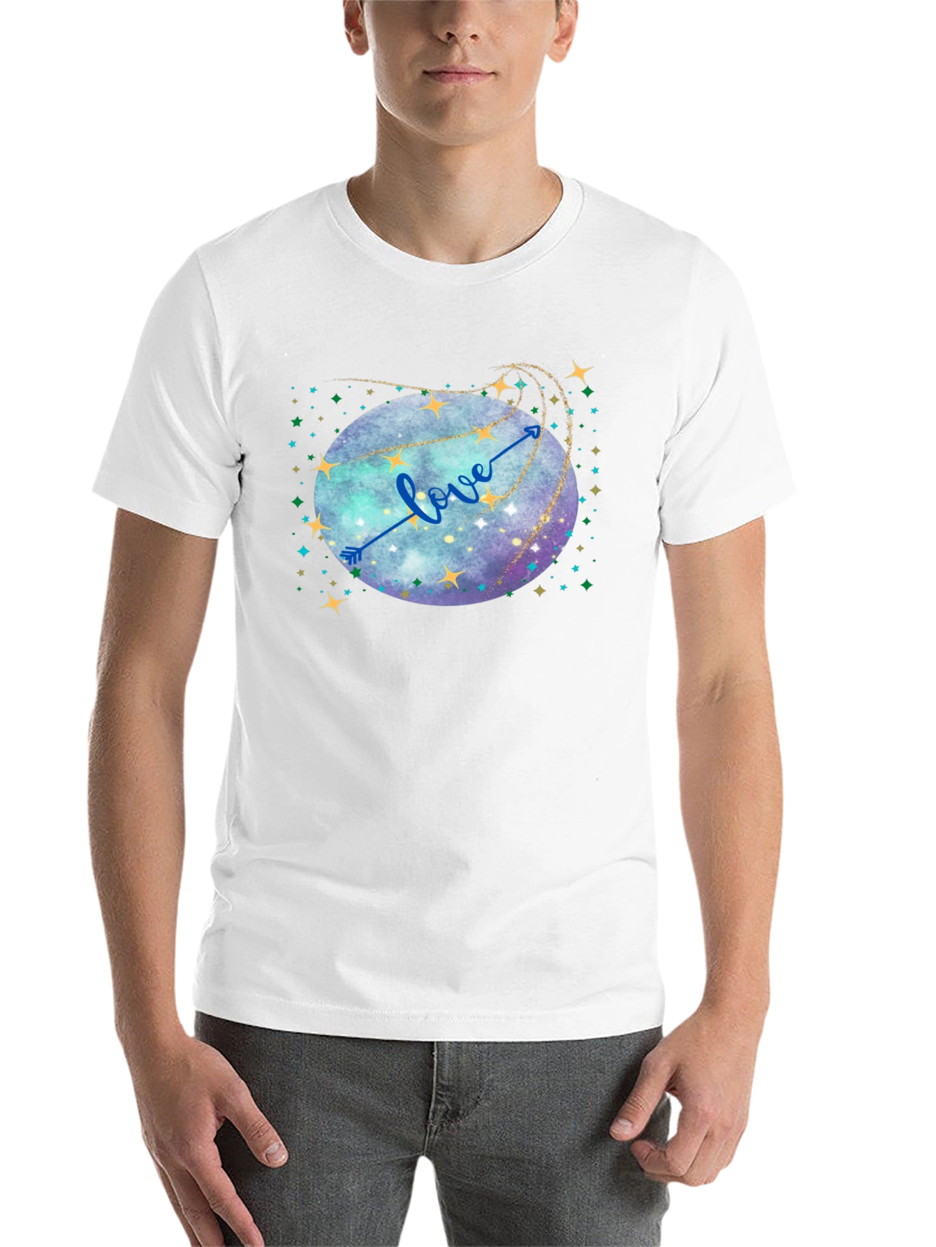 Black Love Arrow Galaxy T-Shirt view 14