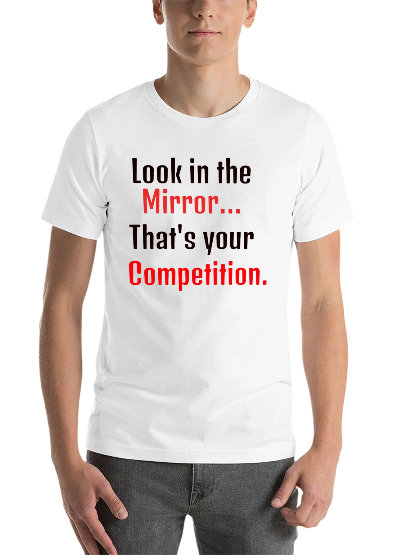 Black Motivational Mirror Competition Black T-Shirt view 14