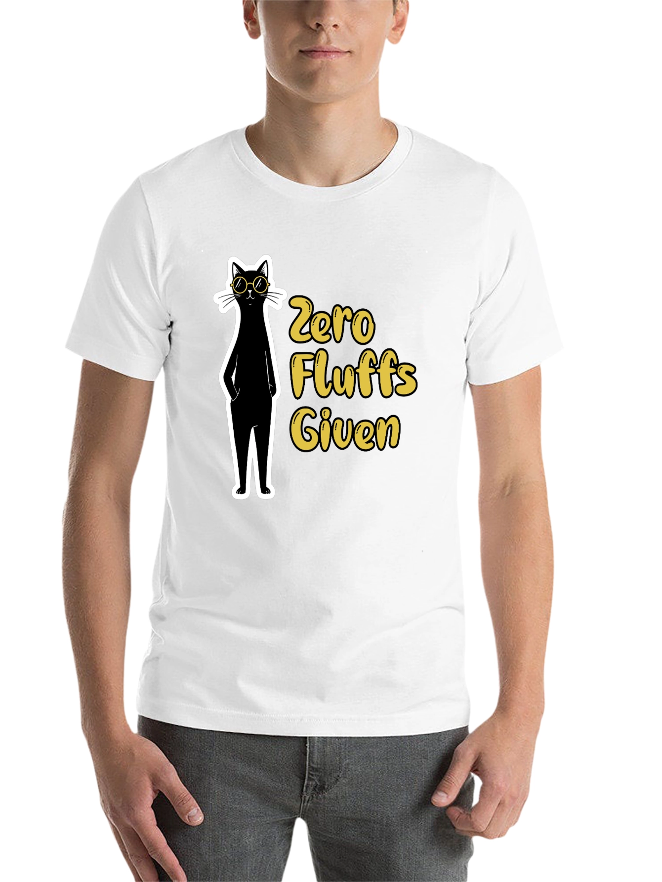 Black Zero Fluffs Given Black Cat T-Shirt view 14