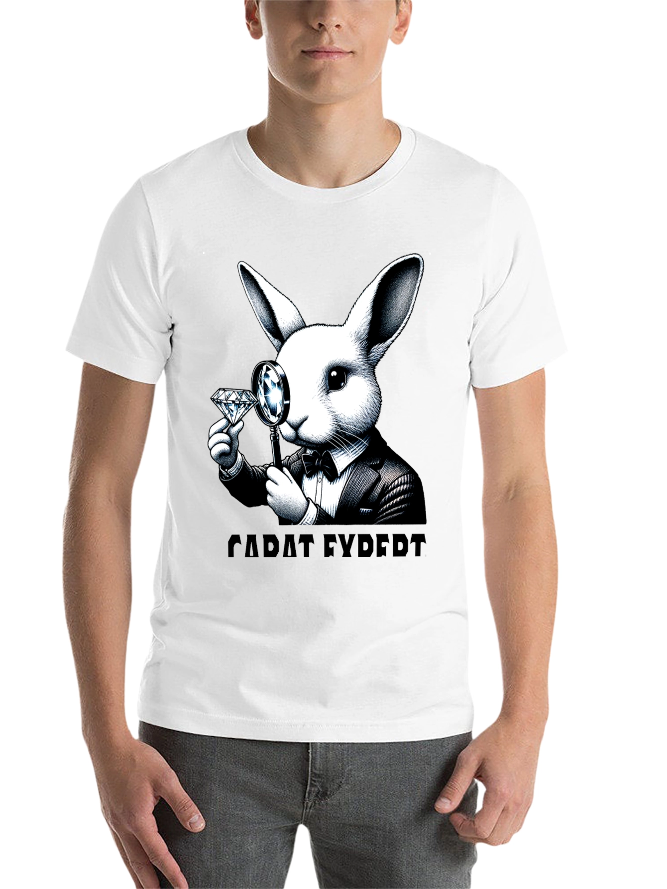 Black Carat Expert Rabbit Graphic T-Shirt view 14