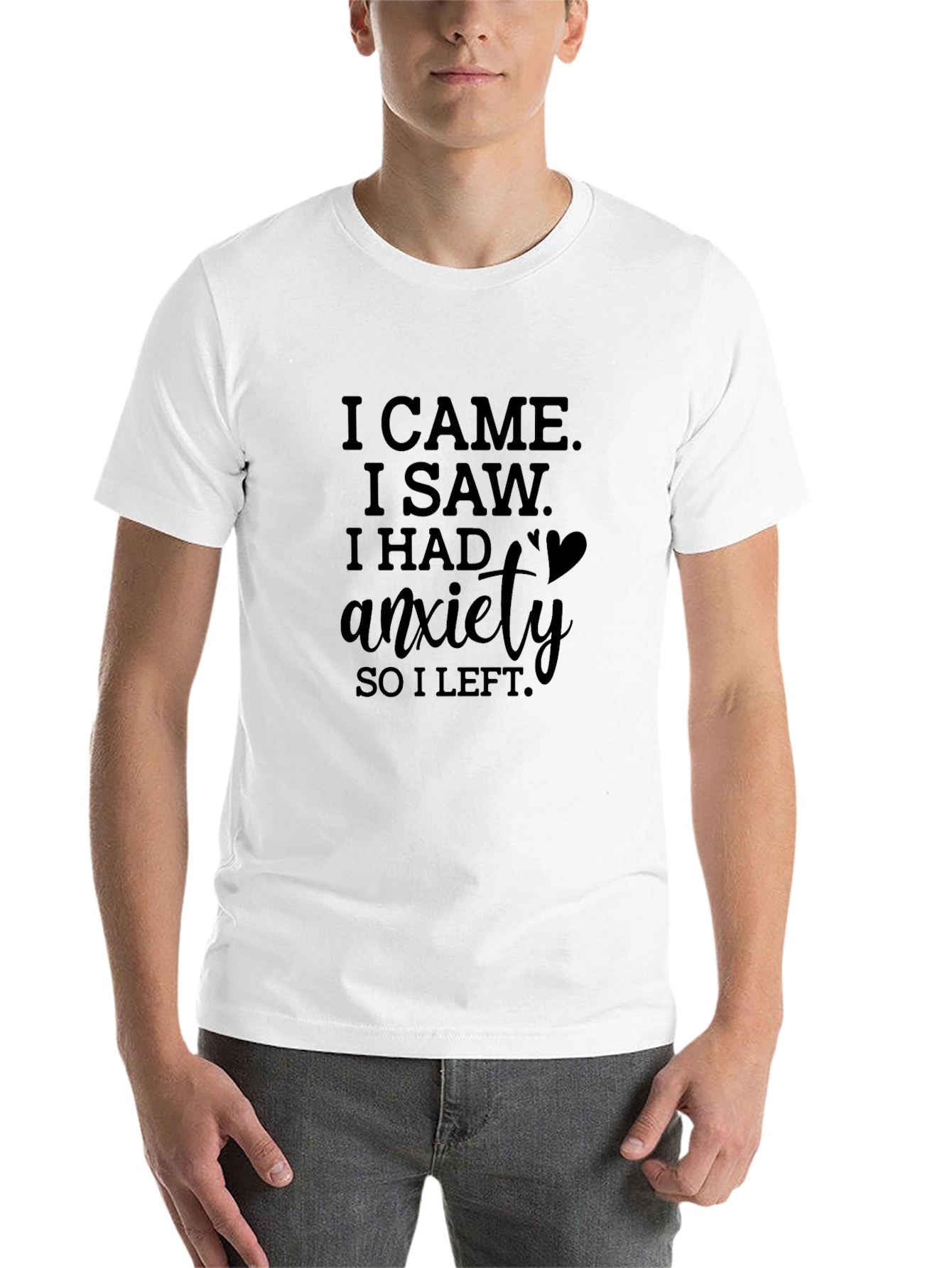 Black Anxiety Humor Graphic Tee - Soft Cotton Blend view 14