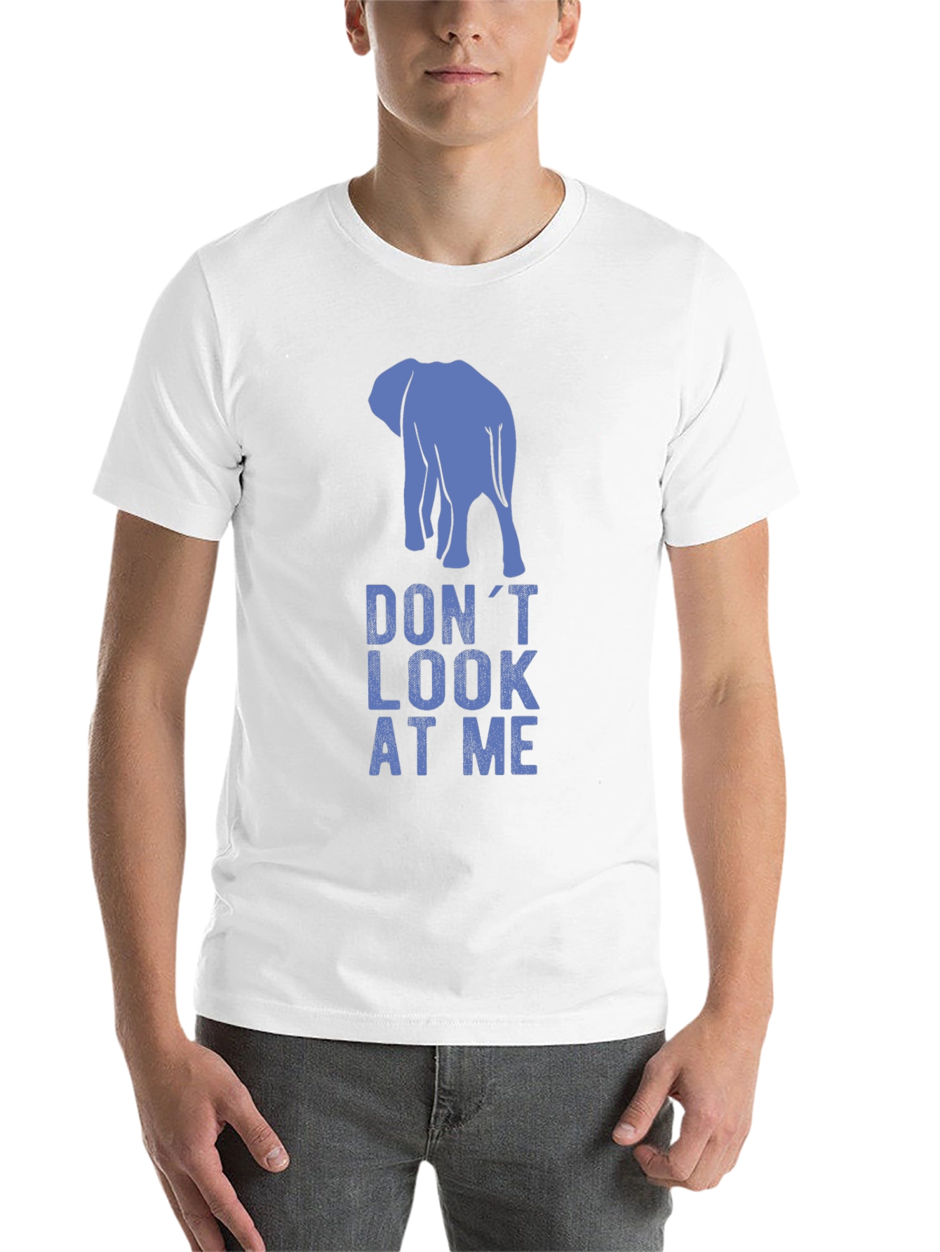 Black Don't Look At Me Elephant Graphic Tee view 14