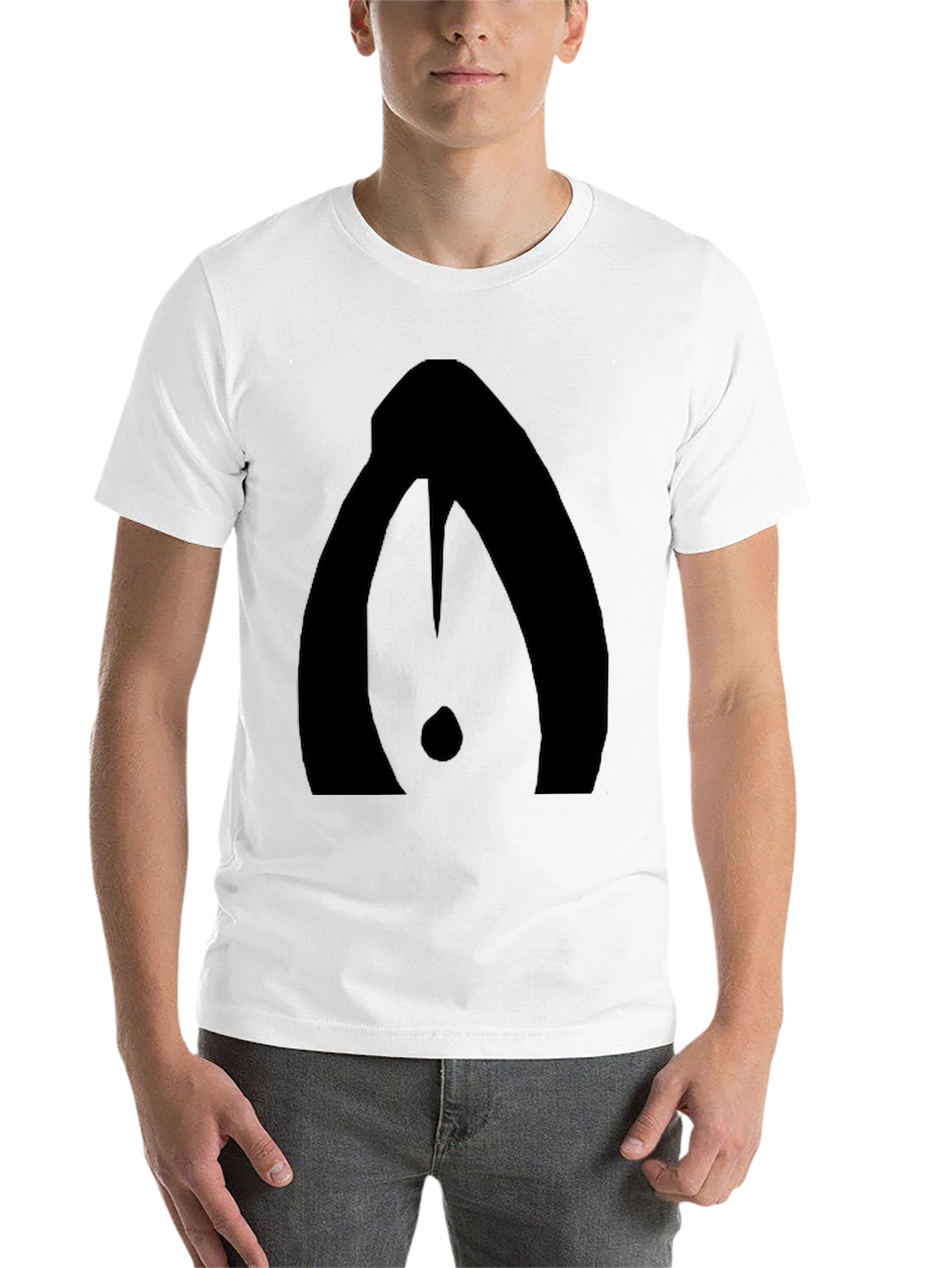 Black Modern Abstract Graphic Print Black T-Shirt view 14