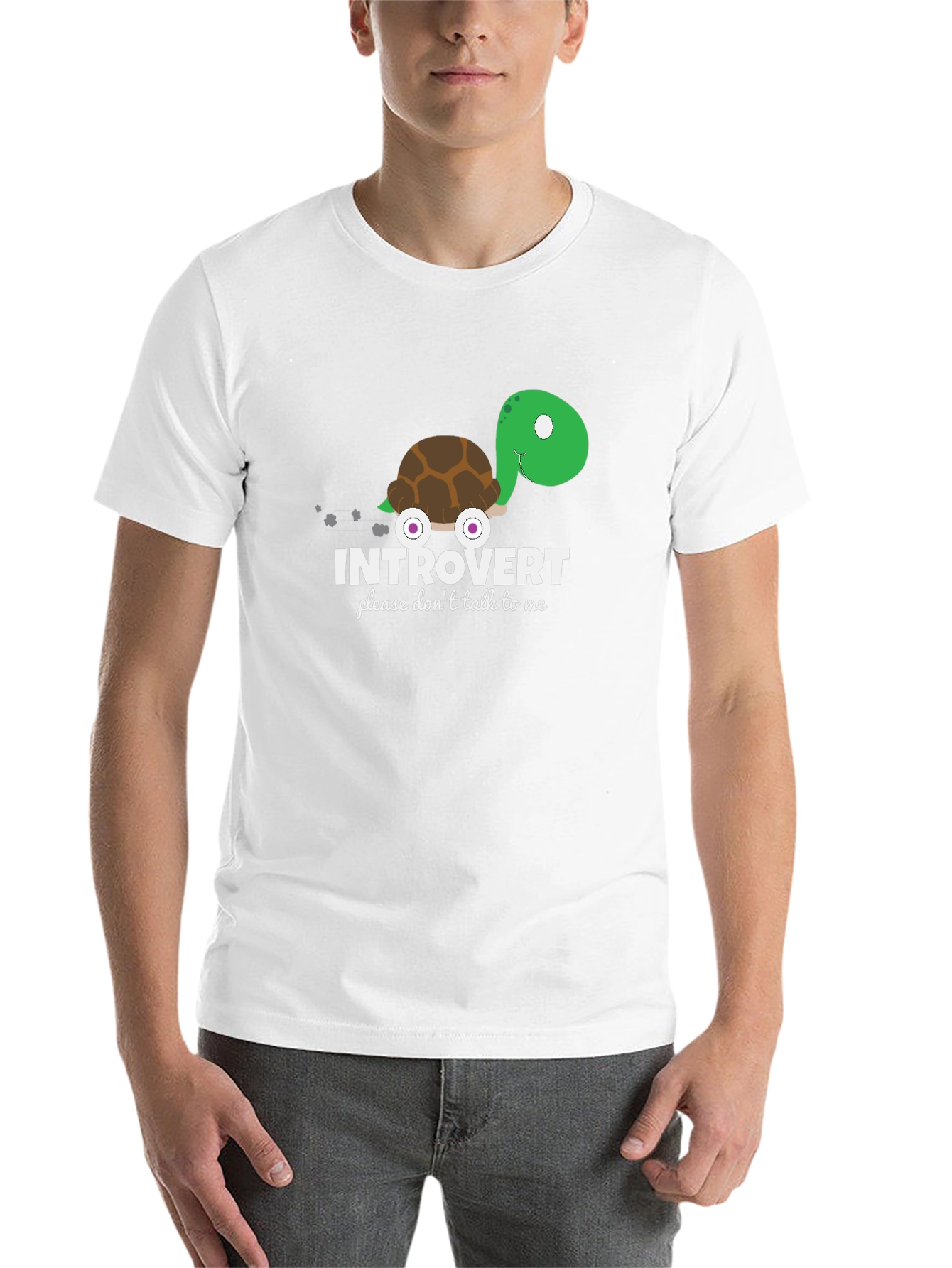 Black Introvert Turtle Graphic T-Shirt view 14